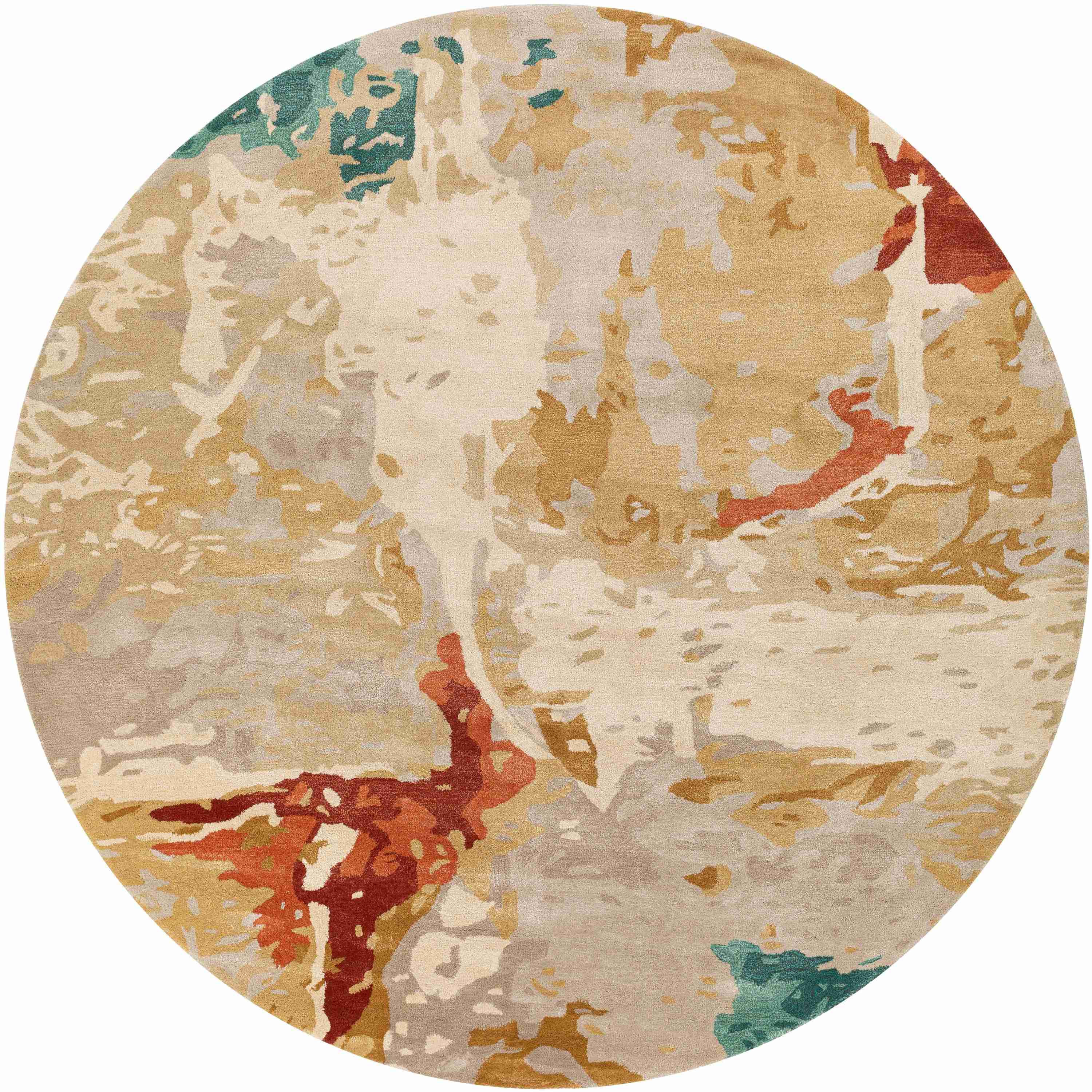 Surya Rugs Kavita Collection Brick Red, Coral, Seafoam Green, Gray & Mustard Area Rug KVT-2305 - Image 3