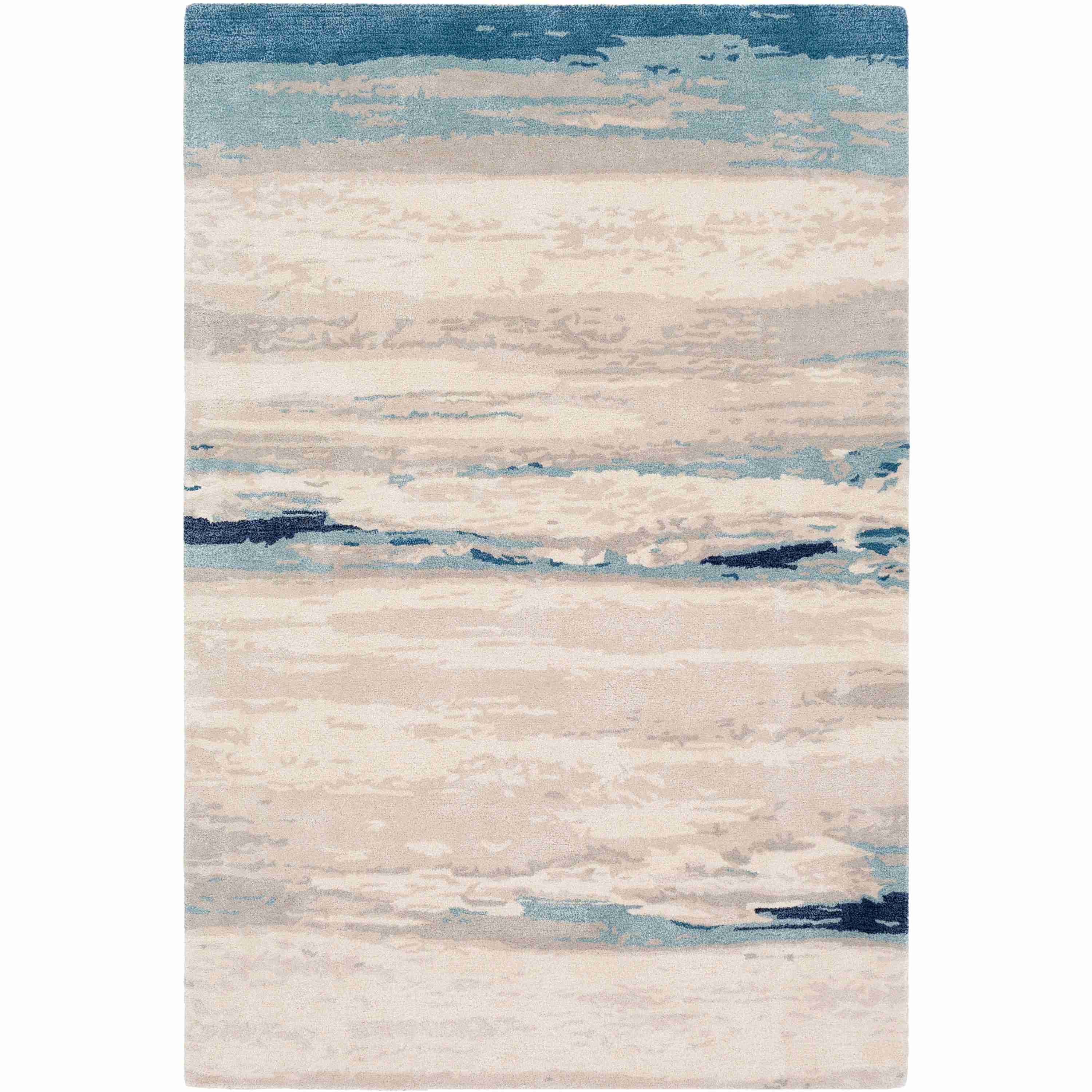 Surya Rugs Kavita Collection Gray, Oatmeal, Ink Blue, Deep Teal & Ice Blue Area Rug KVT-2306 - Image 2