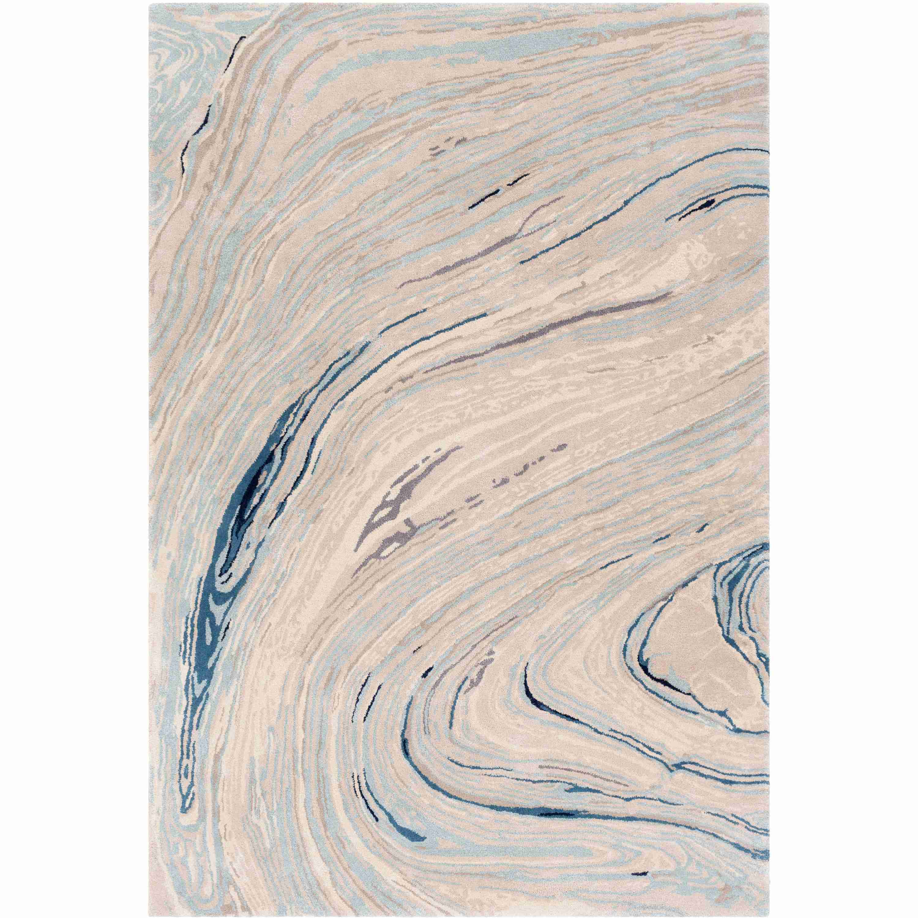 Surya Rugs Kavita Collection Gray, Oatmeal, Ink Blue, Deep Teal & Ice Blue Area Rug KVT-2308 - Image 1