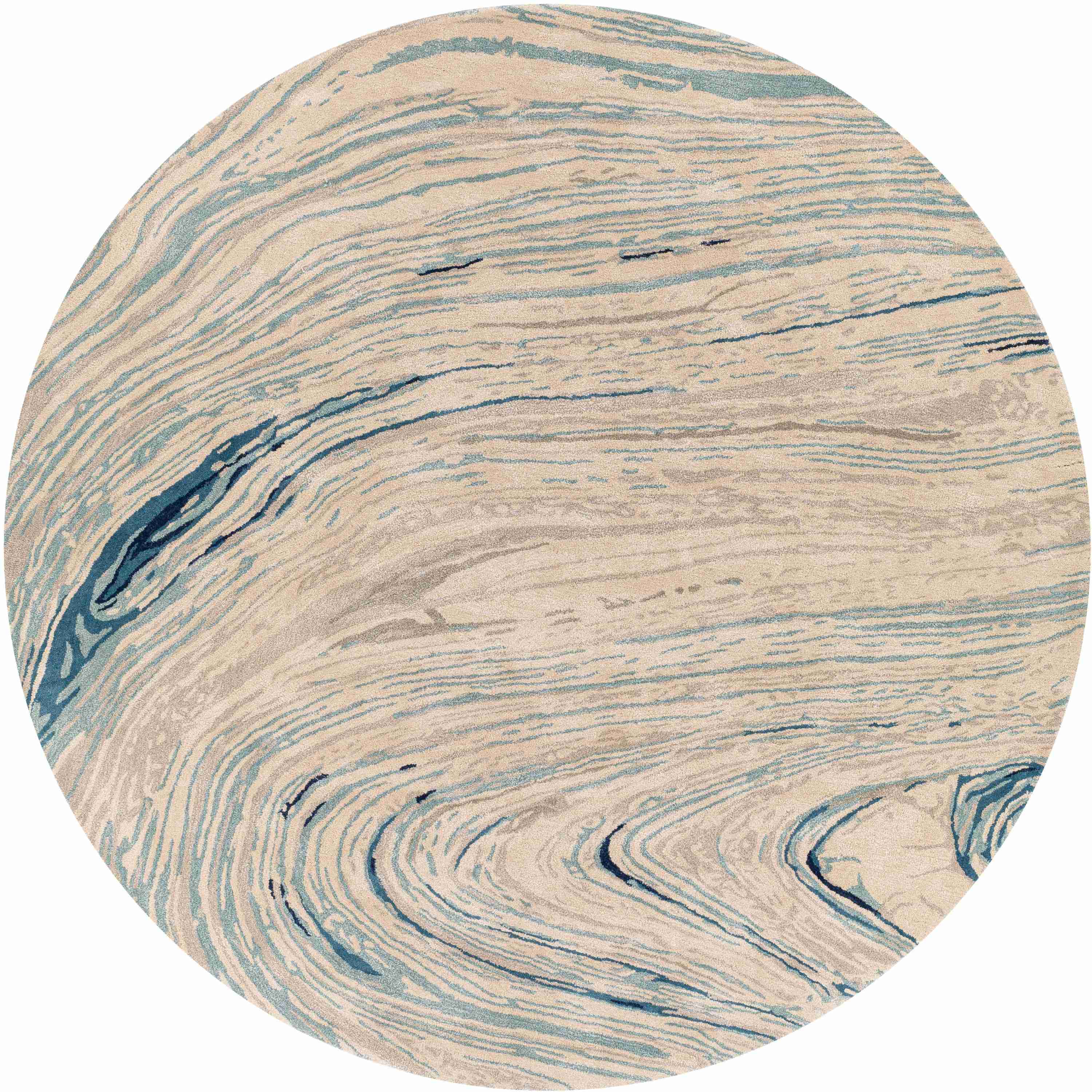 Surya Rugs Kavita Collection Gray, Oatmeal, Ink Blue, Deep Teal & Ice Blue Area Rug KVT-2308 - Image 3