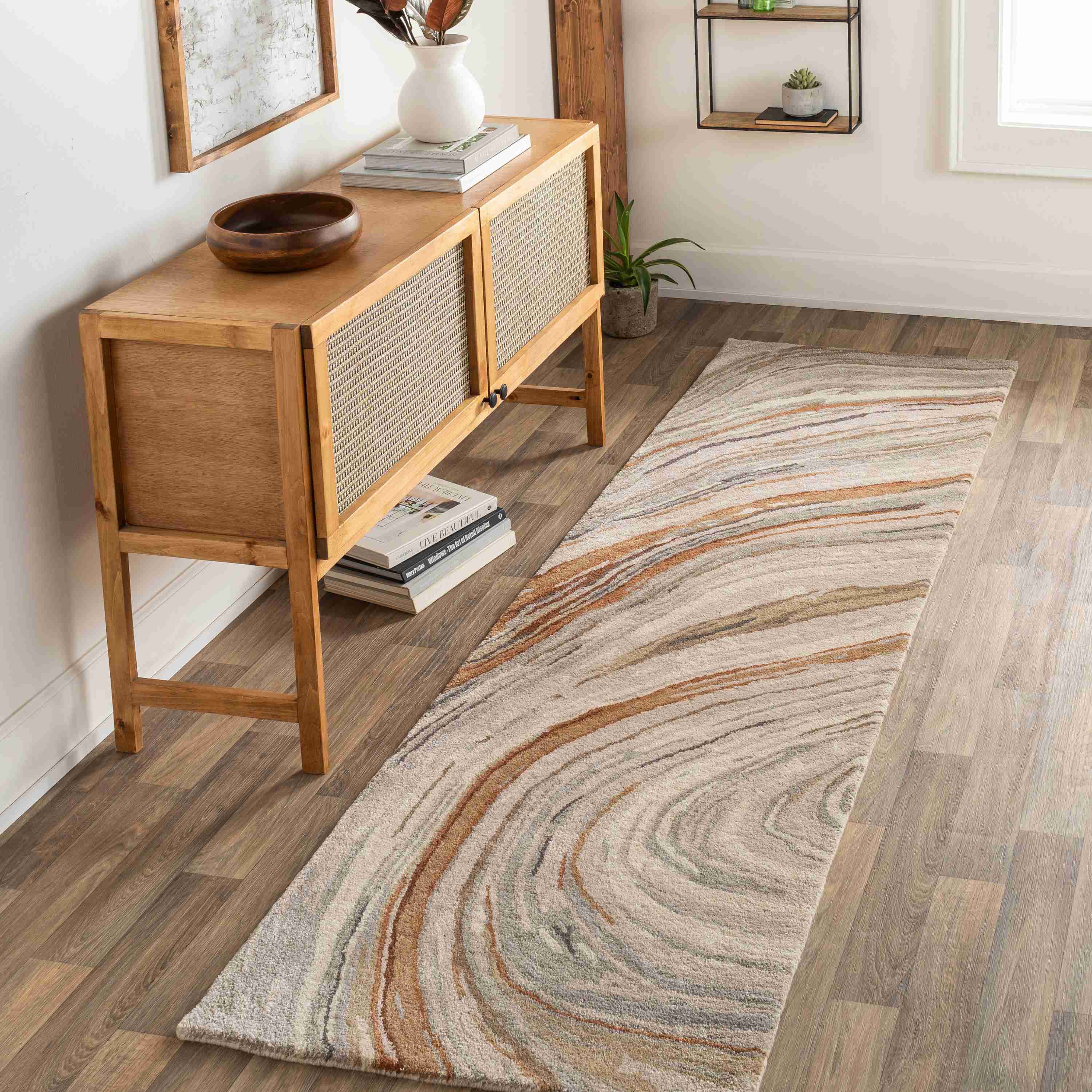 Surya Rugs Kavita Collection Charcoal, Brown, Camel, Gray, Tan & Light Beige Area Rug KVT-2311 - Image 1