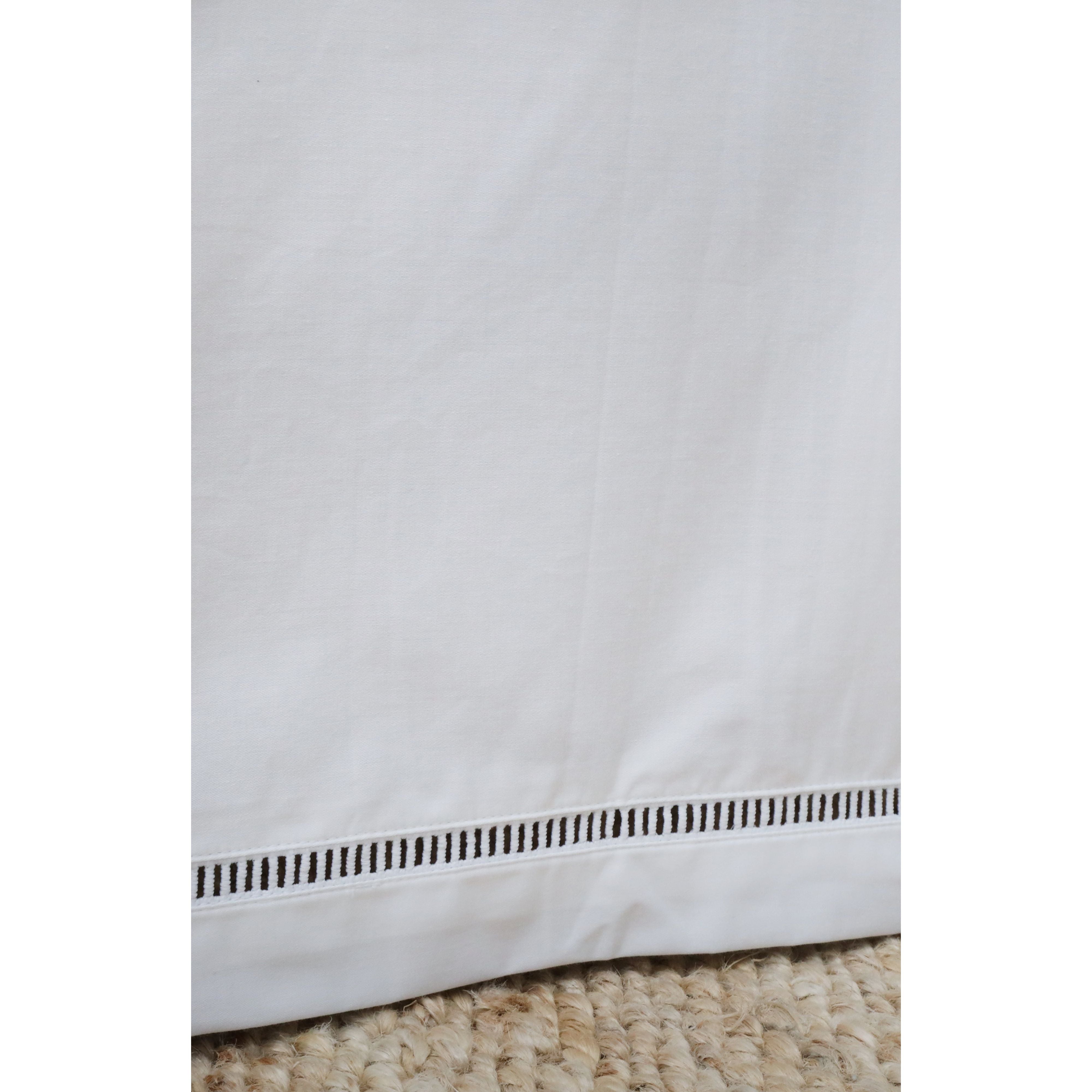 Pom Pom at Home Como White Ladder Stitch Cotton Sateen Bedskirt ~ Available in Twin, Queen and King Sizes - Image 2