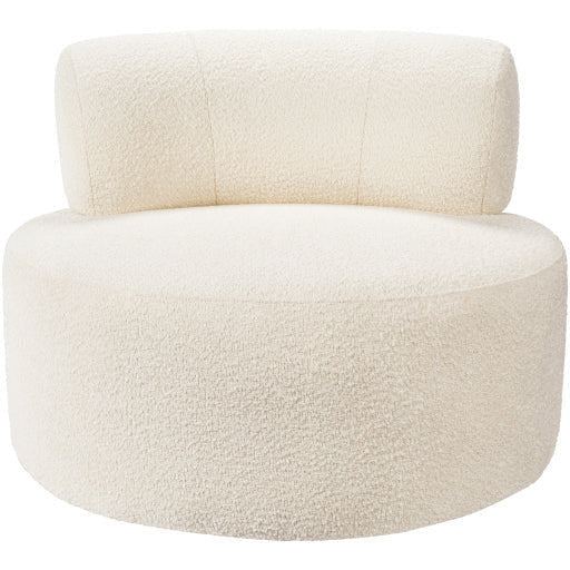Surya Clermont Modern Cream Boucle Swivel Chair - Image 2