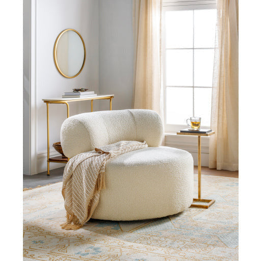 Surya Nicola Modern White Marble Top With Gold Metal Base Console Table NCL-100 - Image 2