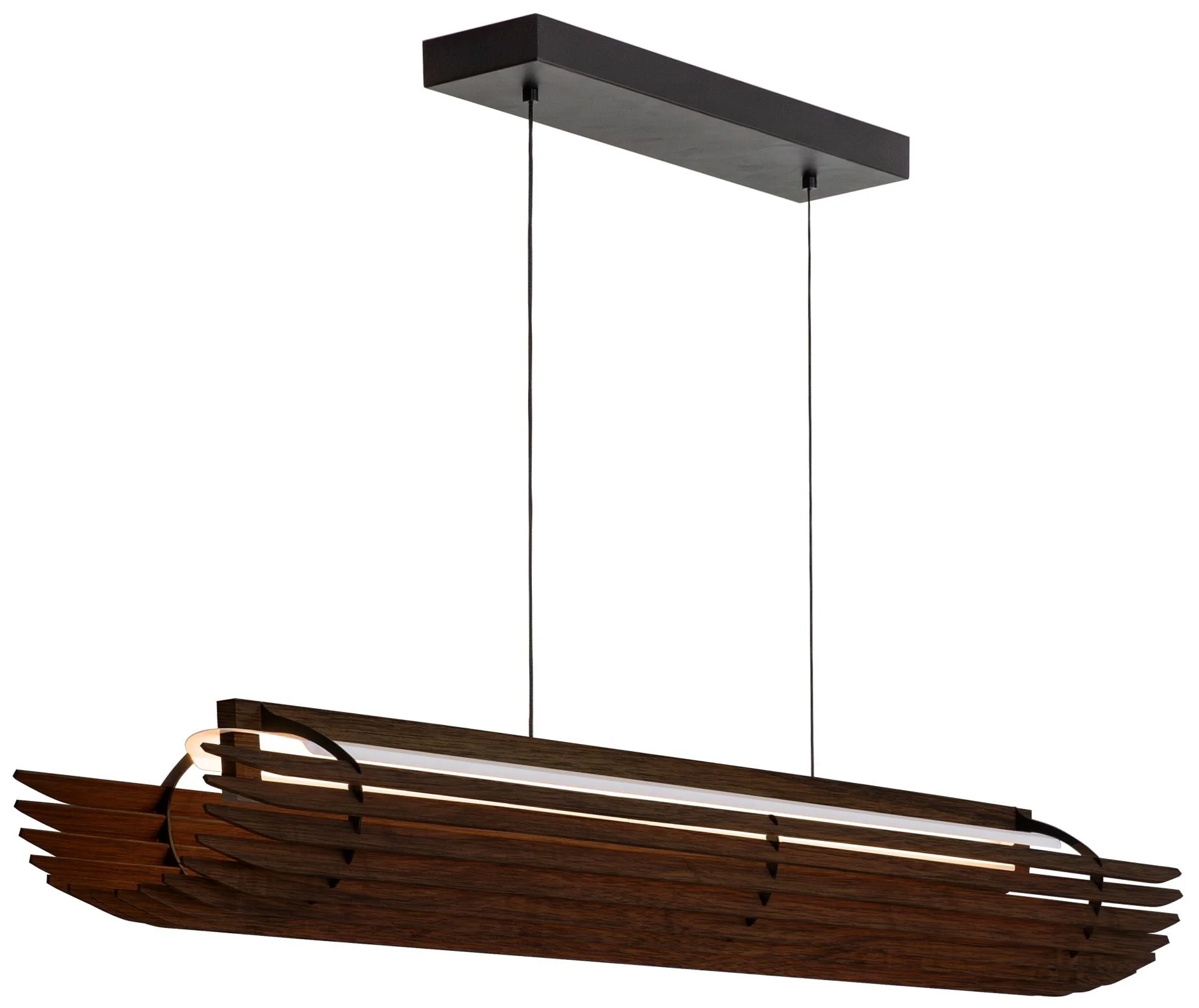 Lex 56" Wide Black Accented Dark Walnut 4000K P1 Driver LED Linear Pen - Image 1