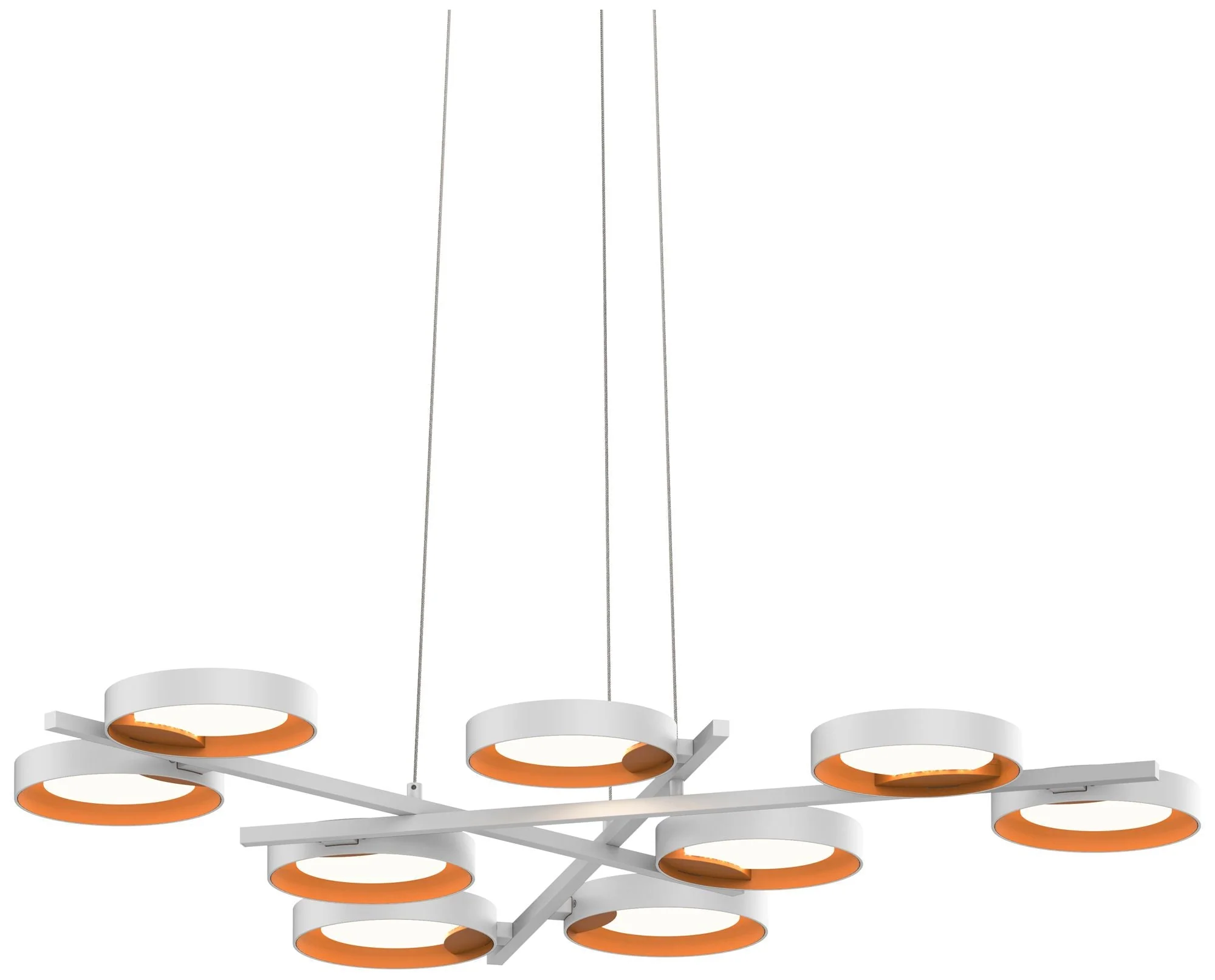 Light Guide 48.25" Wide 9.Light Satin White Ring LED Pendant - Image 1