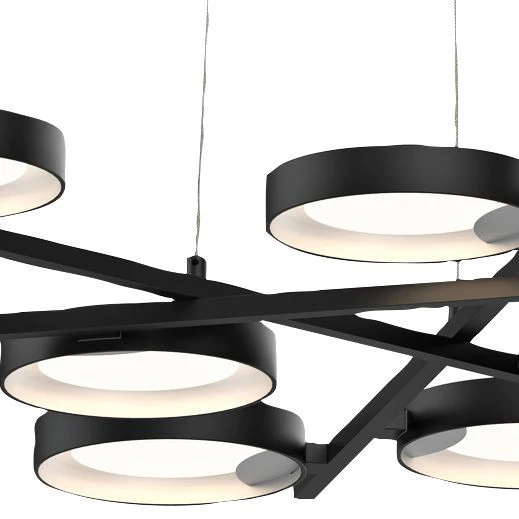 Light Guide Ring 48 1/4"W Black 9-Light LED Pendant Light - Image 3