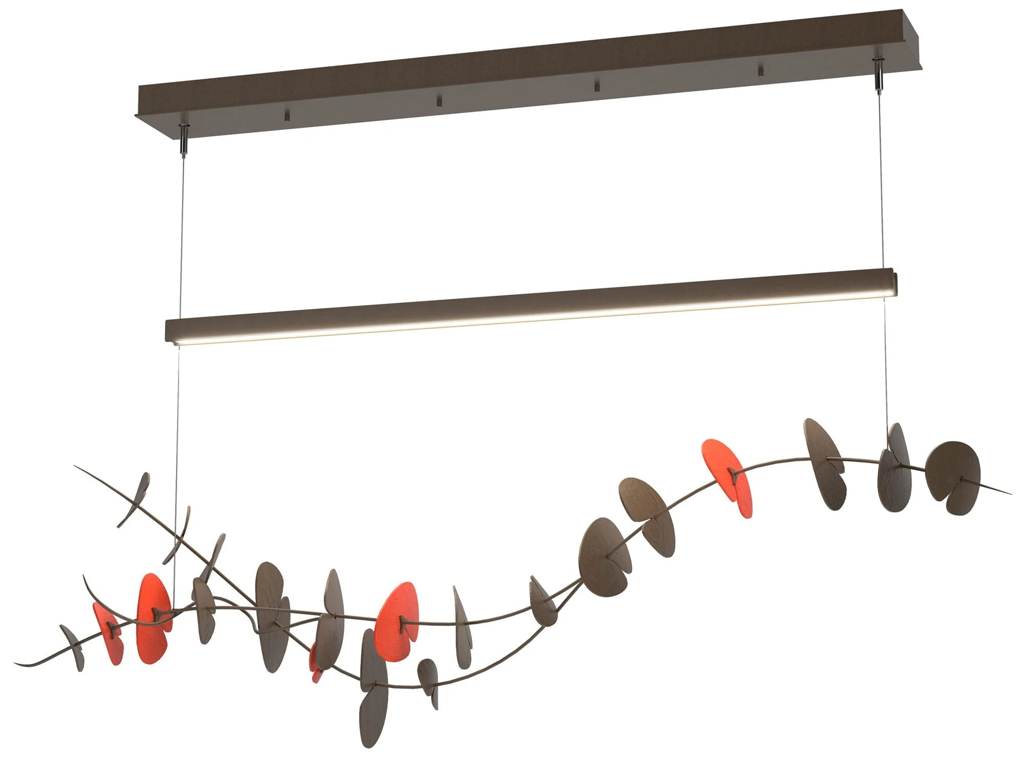 Lily LED Pendant - Bronze - Satin Red - Image 1