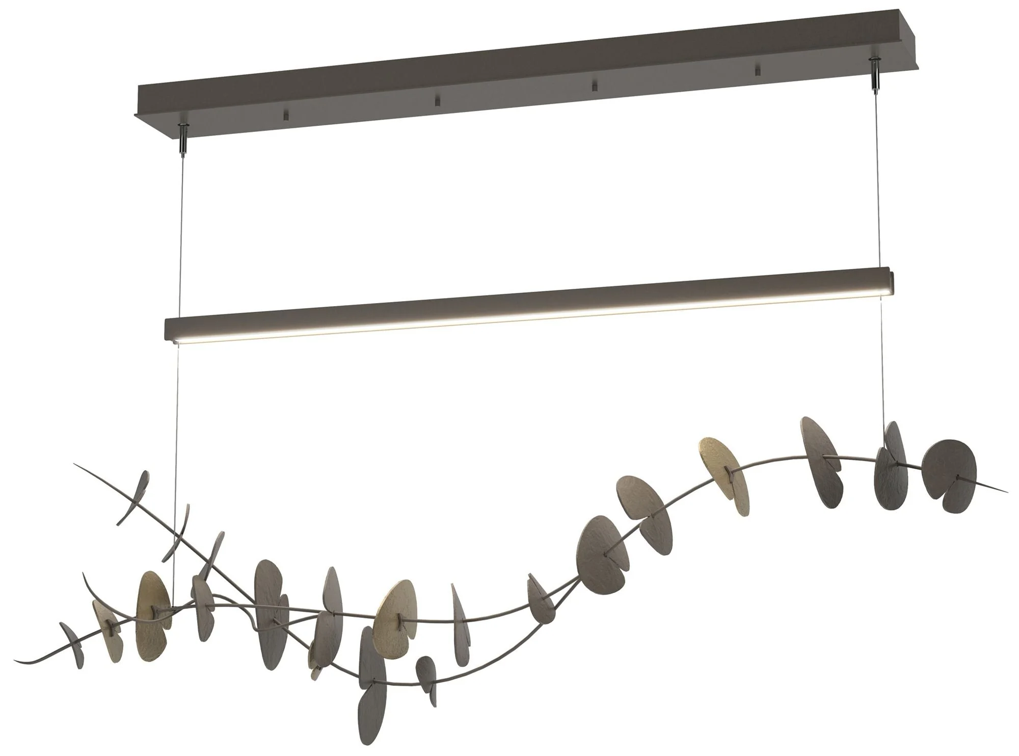 Lily LED Pendant - Dark Smoke - Gold - Image 1