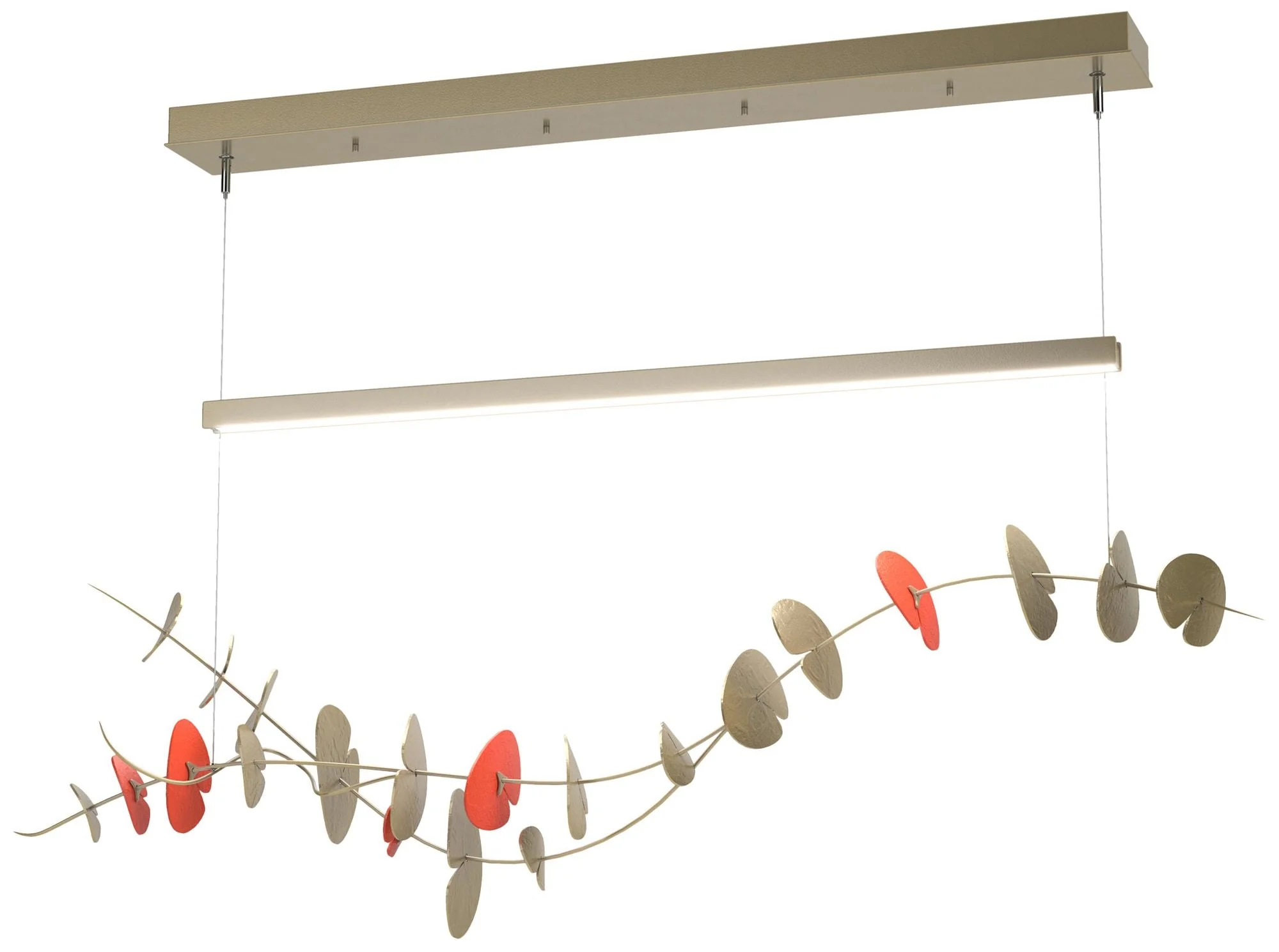 Lily LED Pendant - Modern Brass - Satin Red - Image 1