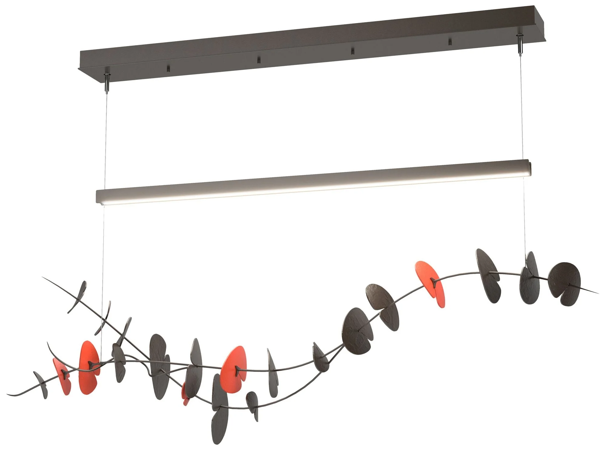 Lily LED Pendant - Oil Rubbed Bronze - Satin Red - Image 1