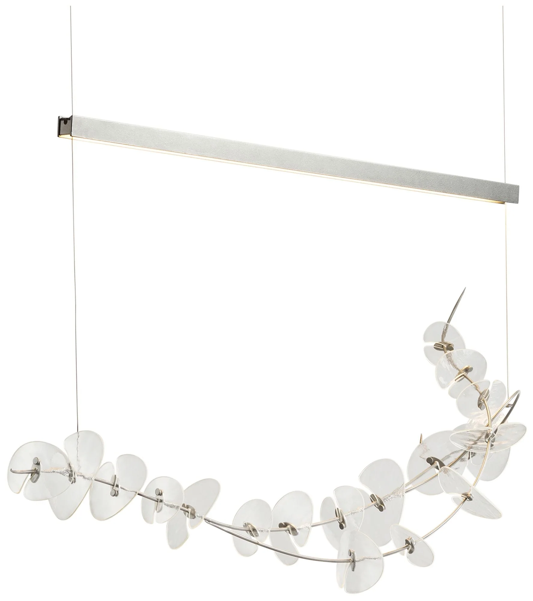 Lily LED Pendant - Platinum - Aqualite Accents & Glass - Standard Heigh - Image 1