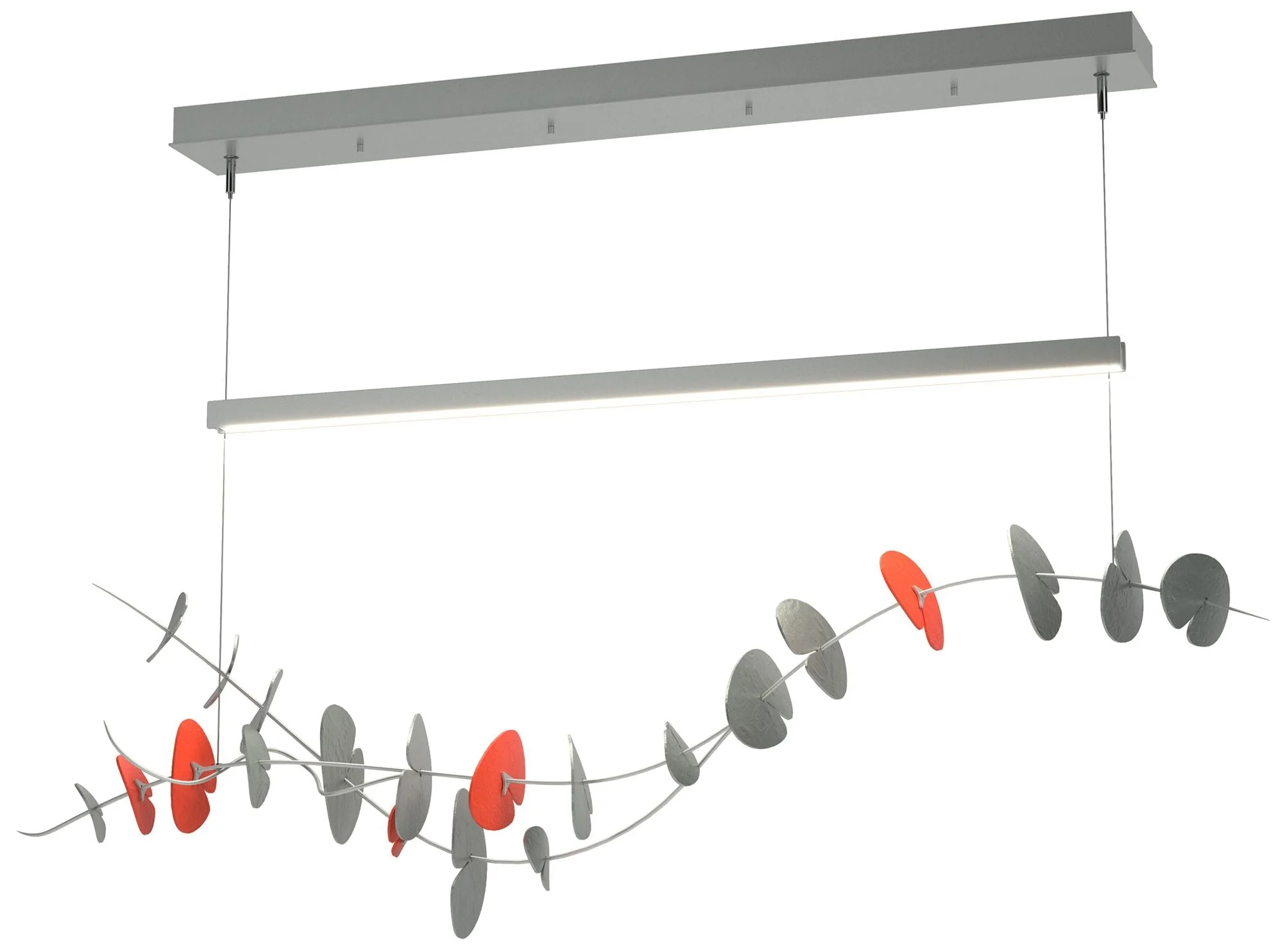 Lily LED Pendant - Platinum - Satin Red - Image 1