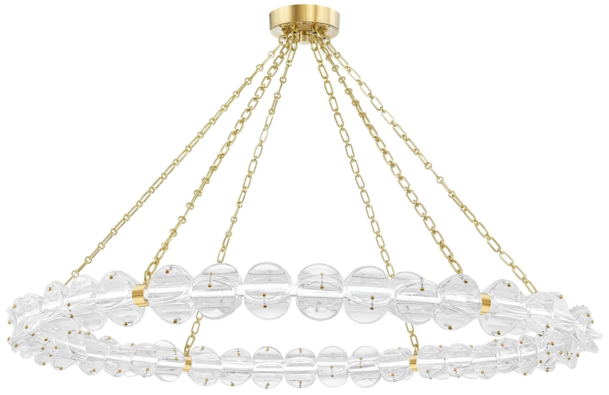 Lindley Large LED Chandelier Aged Brass - Image 1