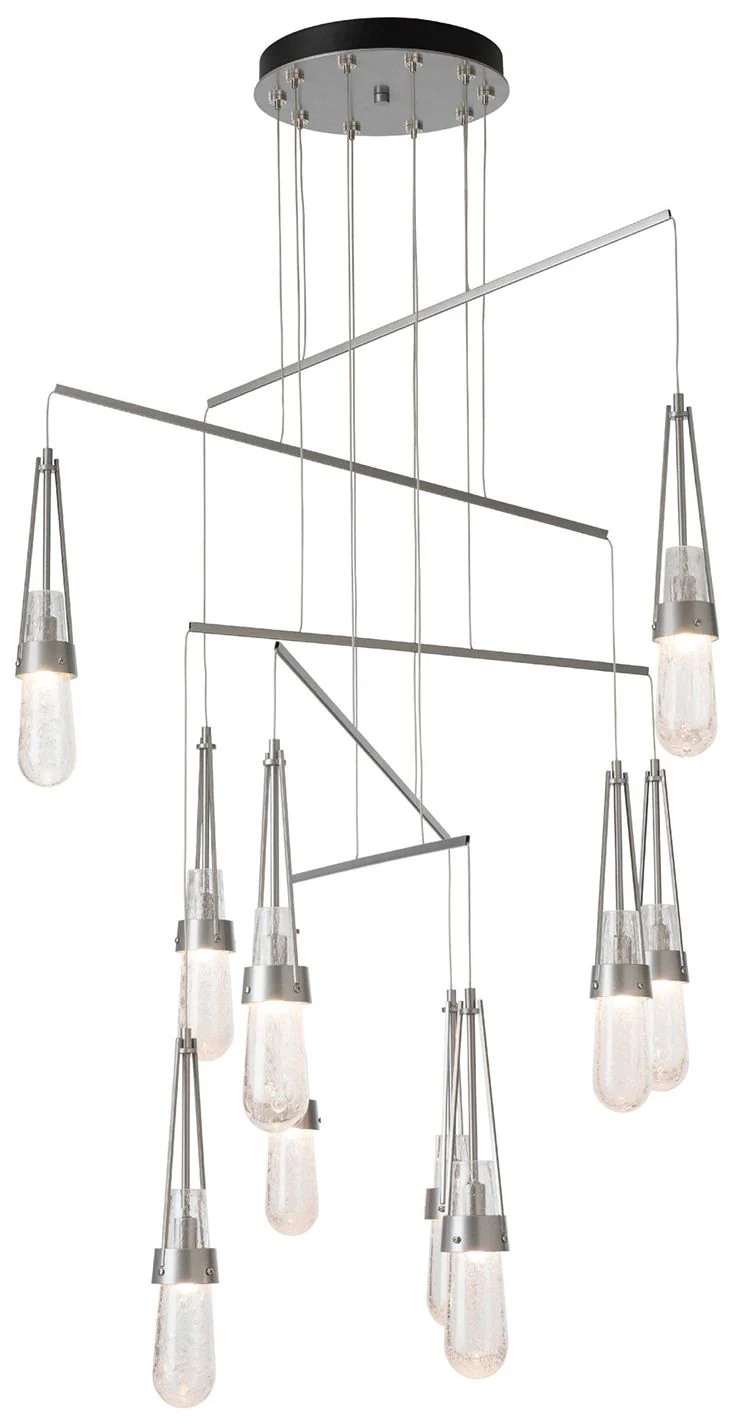 Link 35"W 10-Light Sterling Mobile Pendant With Bubble Glass Shade - Image 1