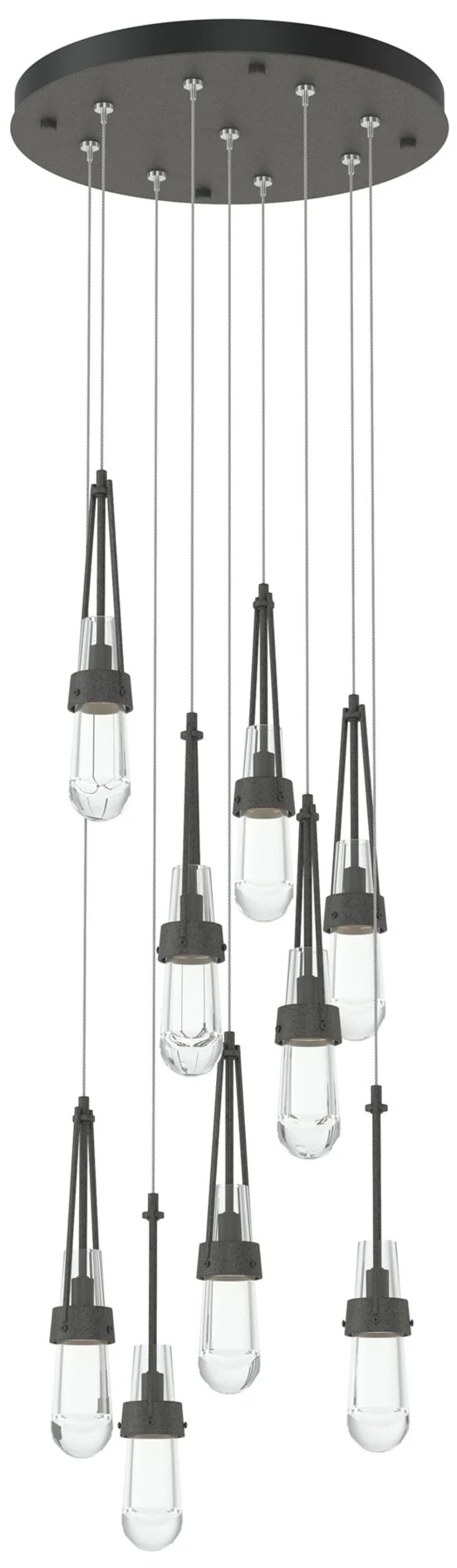 Link 9-Light Clear Round Pendant - Iron - Clear - Image 1