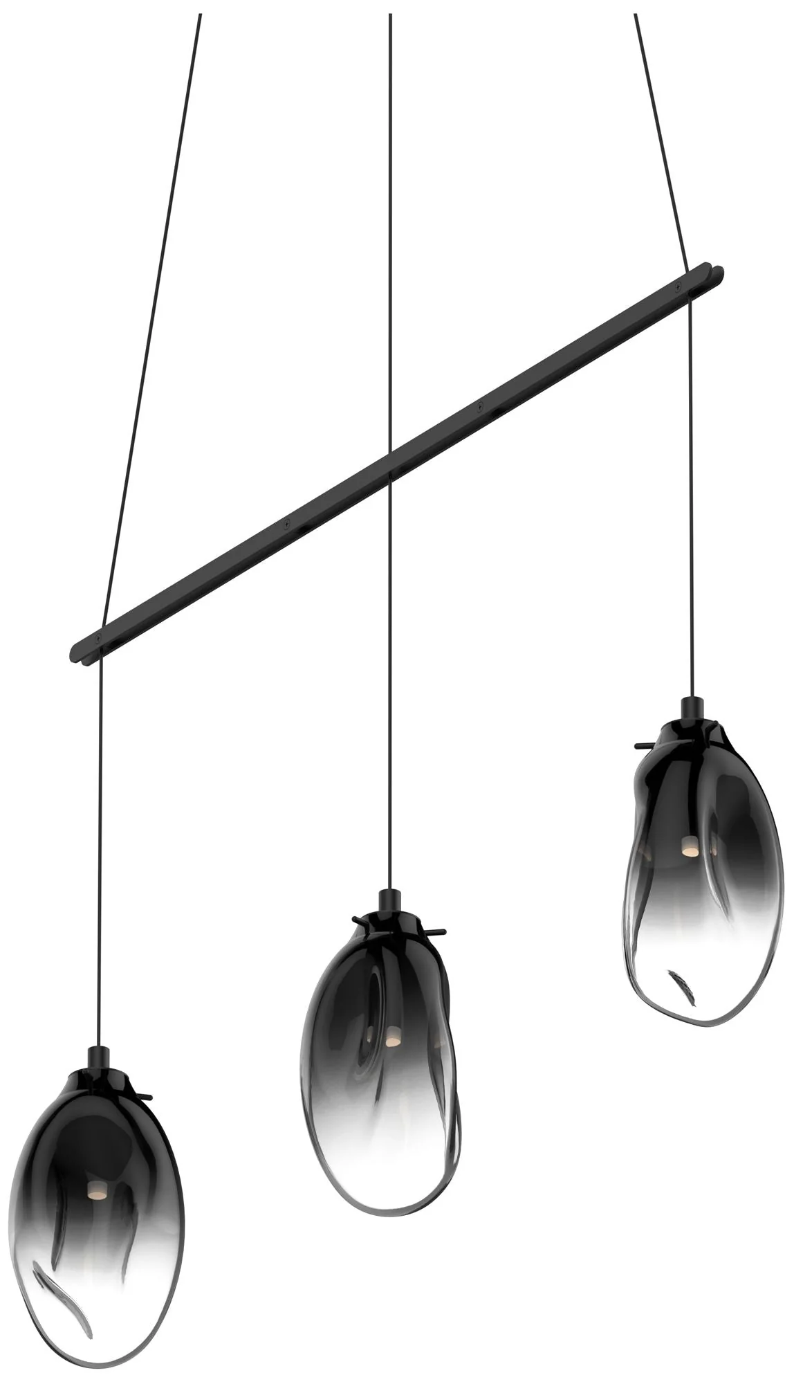 Liquid 36.5" Wide 3.Light Satin Black Linear Spreader LED Pendant - Image 1