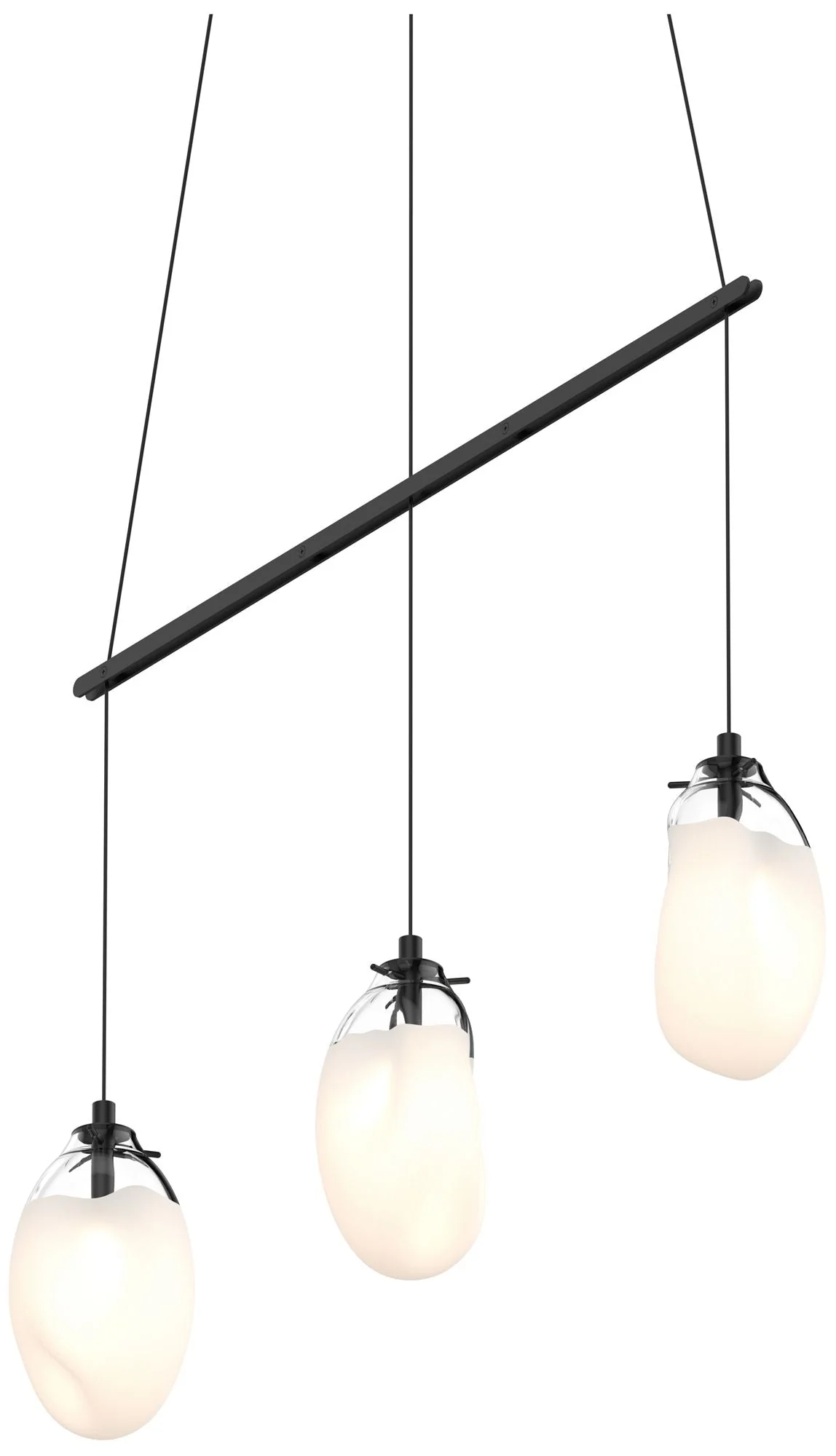 Liquid 36.5" Wide 3-Light Satin Black Pendant - Image 1