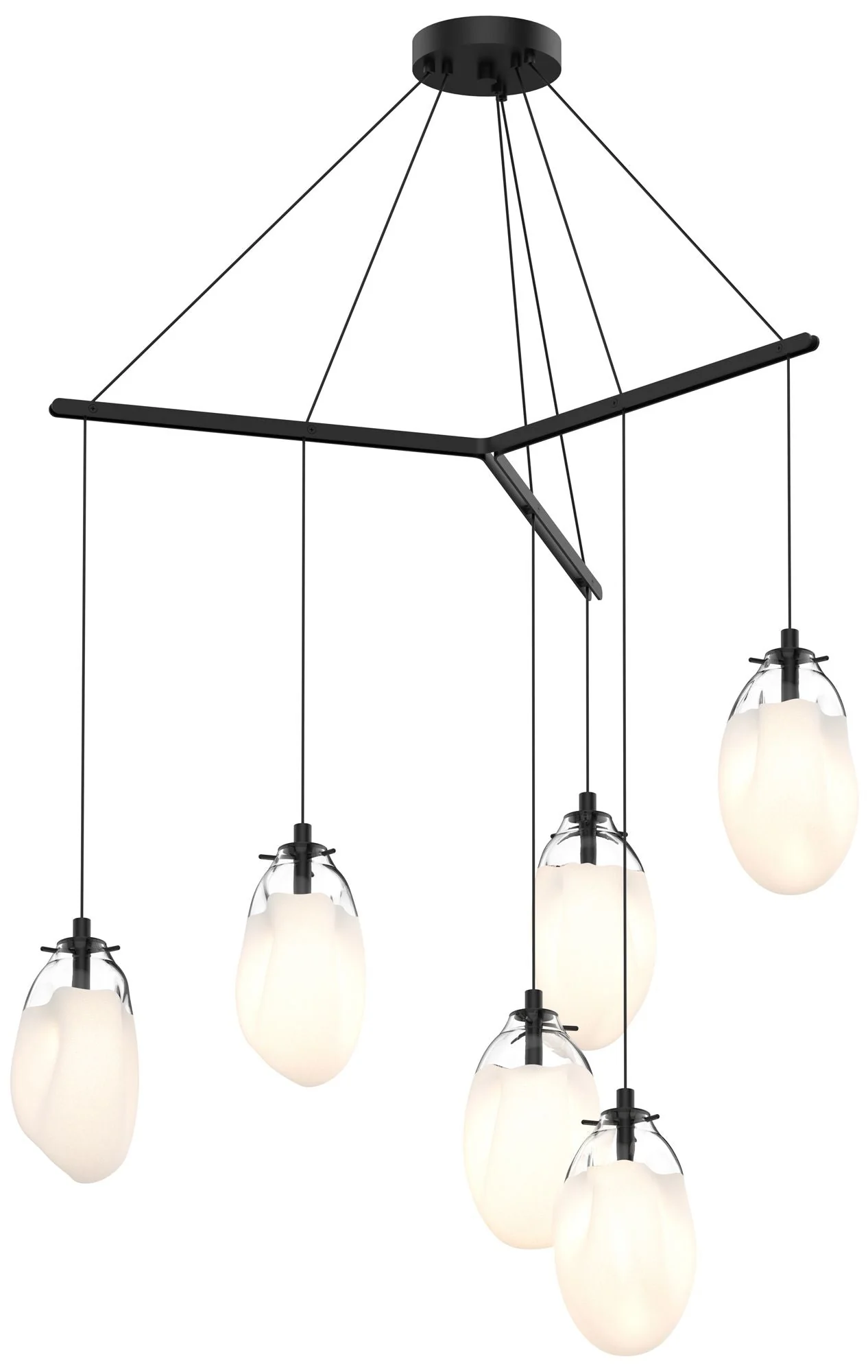 Liquid 39.25" Wide 6-Light Satin Black Pendant - Image 1