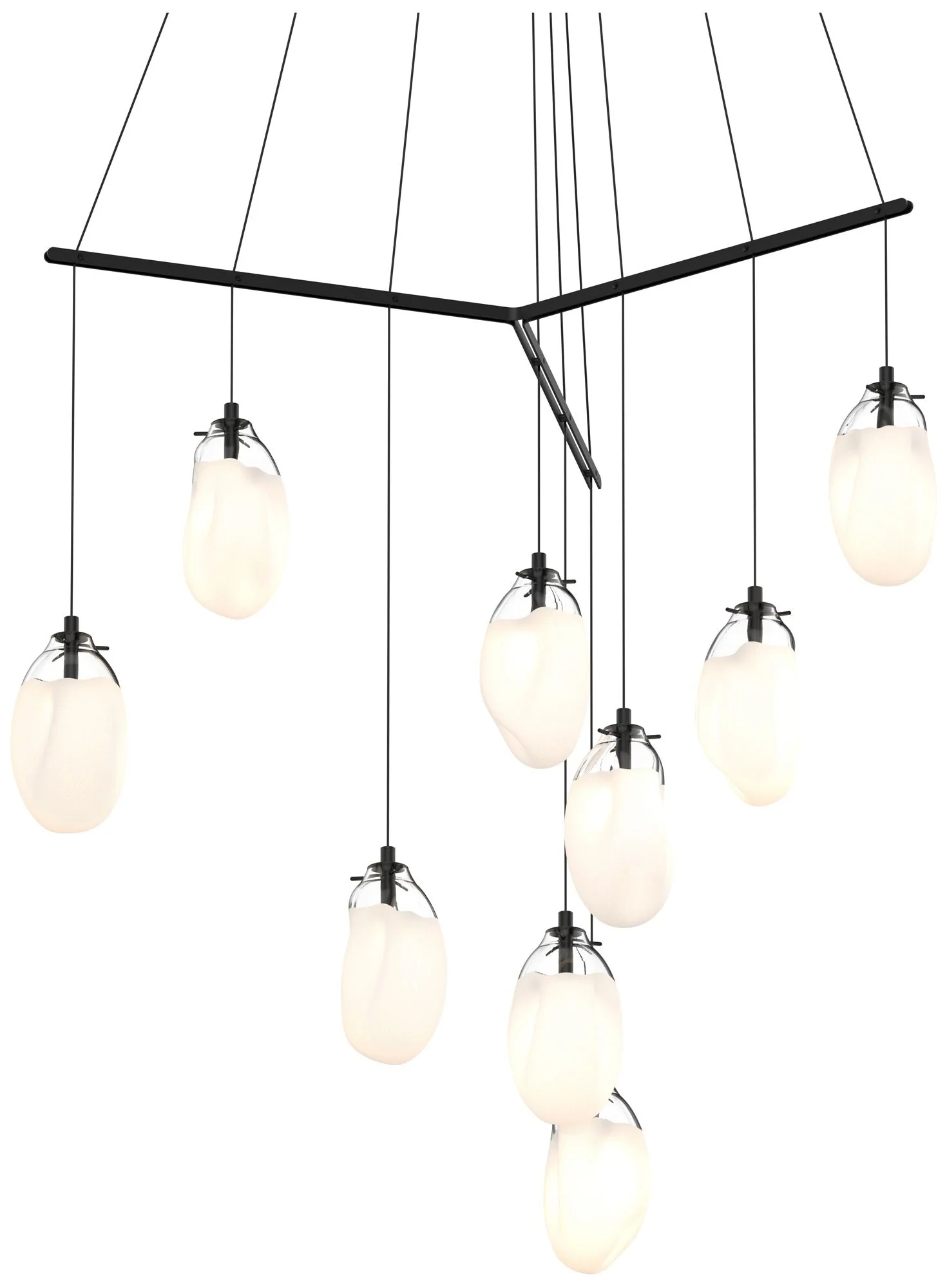 Liquid 51" Wide 9-Light Satin Black Pendant - Image 1