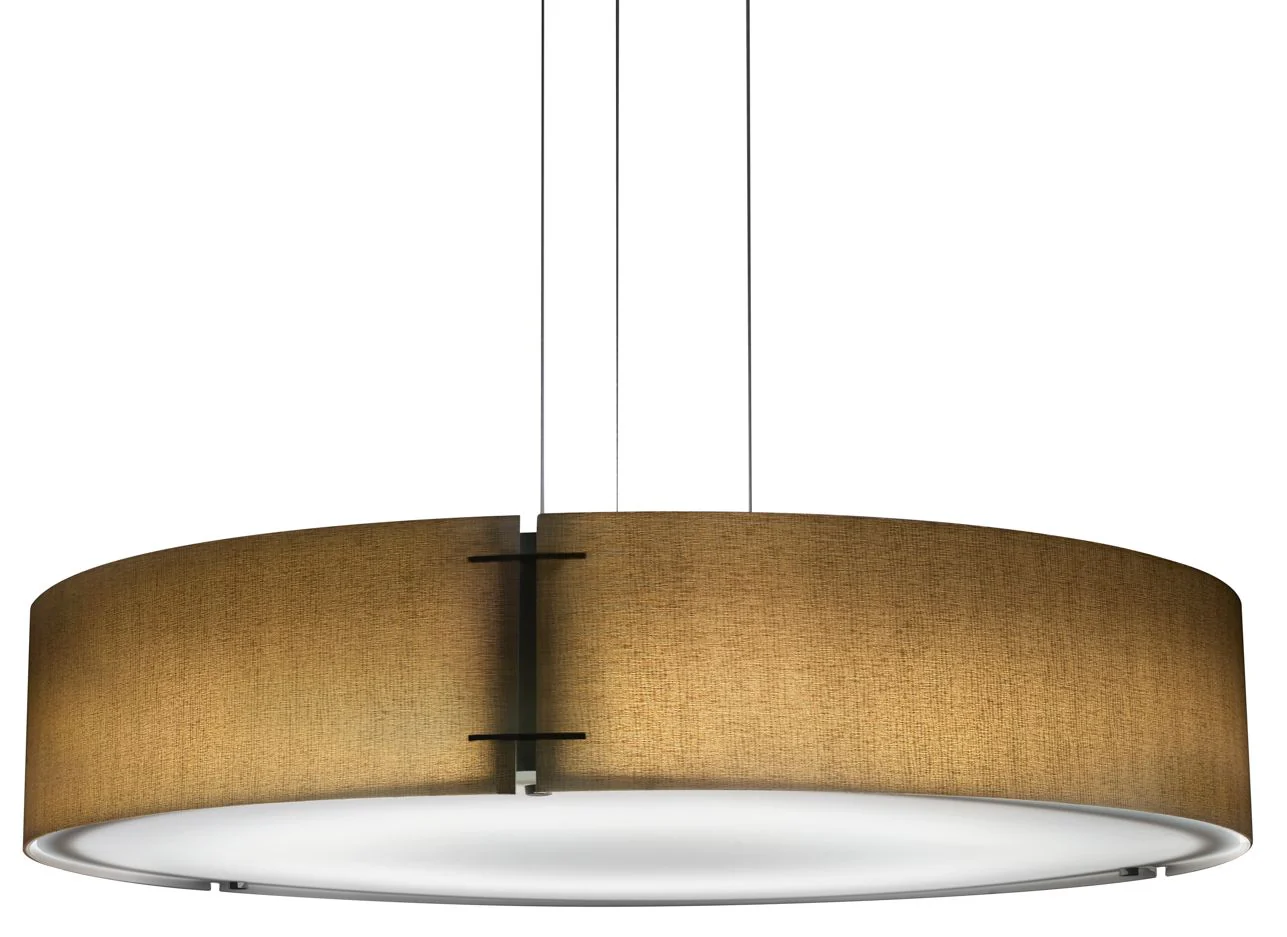 Loom 36" Dia. Oyster Linen Pendant LED - Image 1