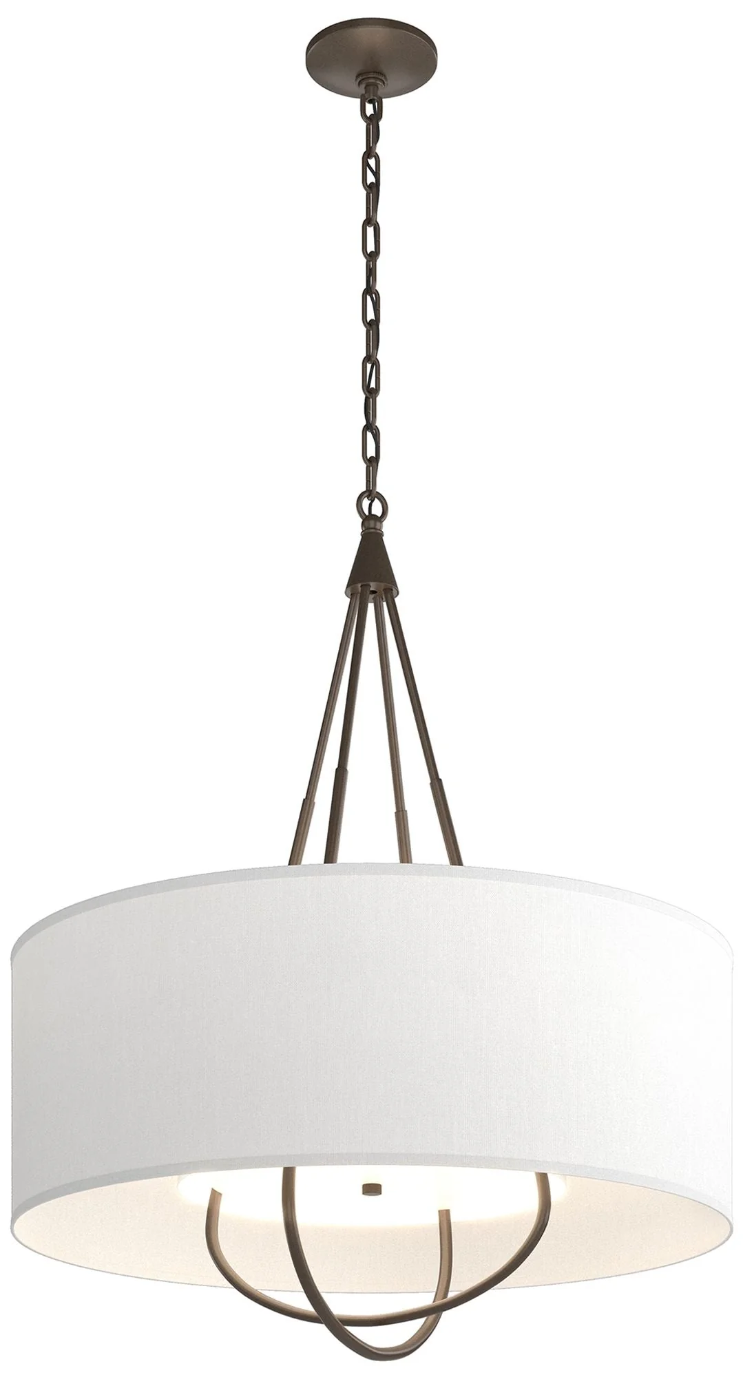 Loop Pendant - Bronze Finish - Bronze Accents - Natural Anna Shade - Image 1
