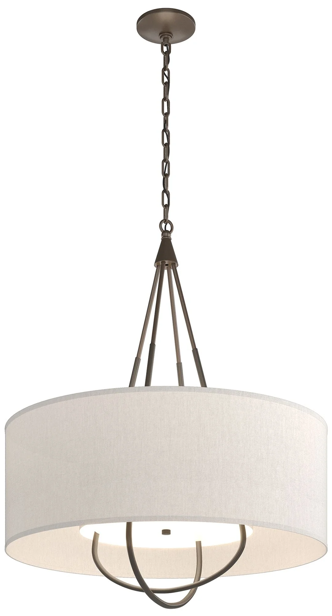 Loop Pendant - Bronze Finish - Dark Smoke Accents - Flax Shade - Image 1
