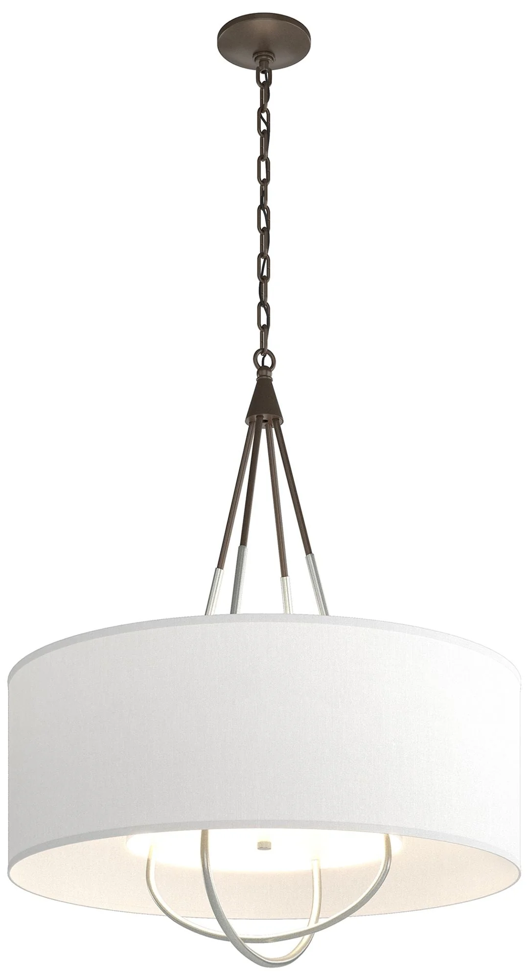 Loop Pendant – Bronze Finish – Platinum Accents – Natural Anna Shade
