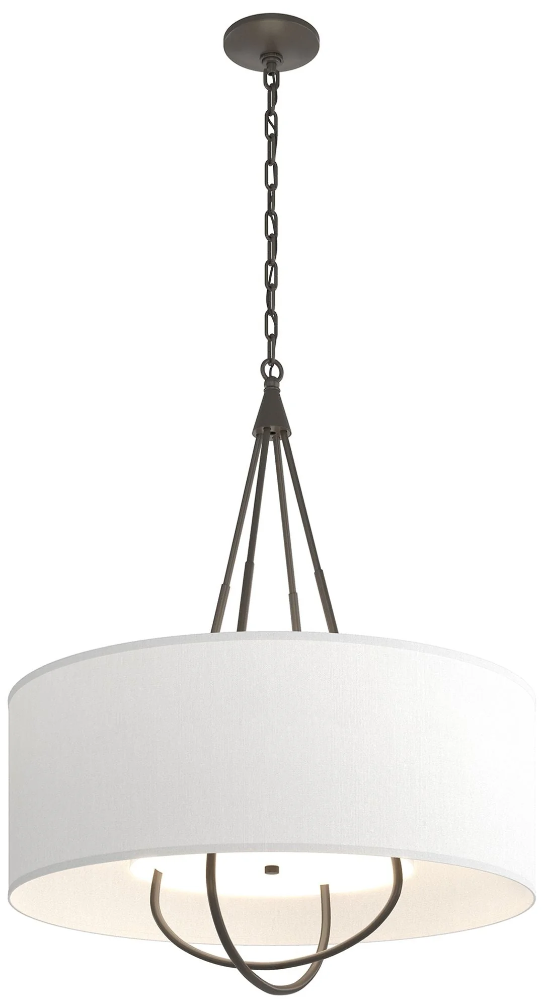 Loop Pendant - Dark Smoke Finish - Dark Smoke Accents - Natural Anna Shade - Image 1