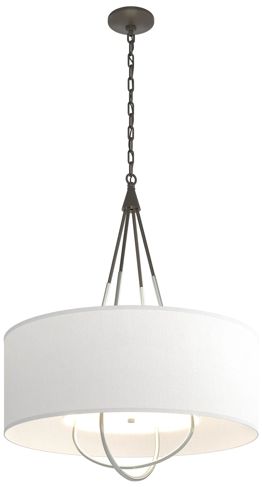 Loop Pendant - Dark Smoke Finish - Platinum Accents - Natural Anna Shade - Image 1
