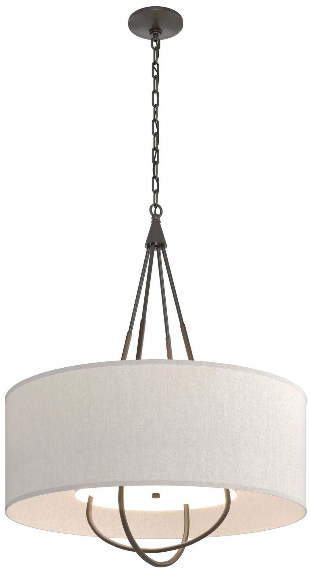Loop Pendant - Oil Rubbed Bronze - Bronze - Flax Shade - Image 1