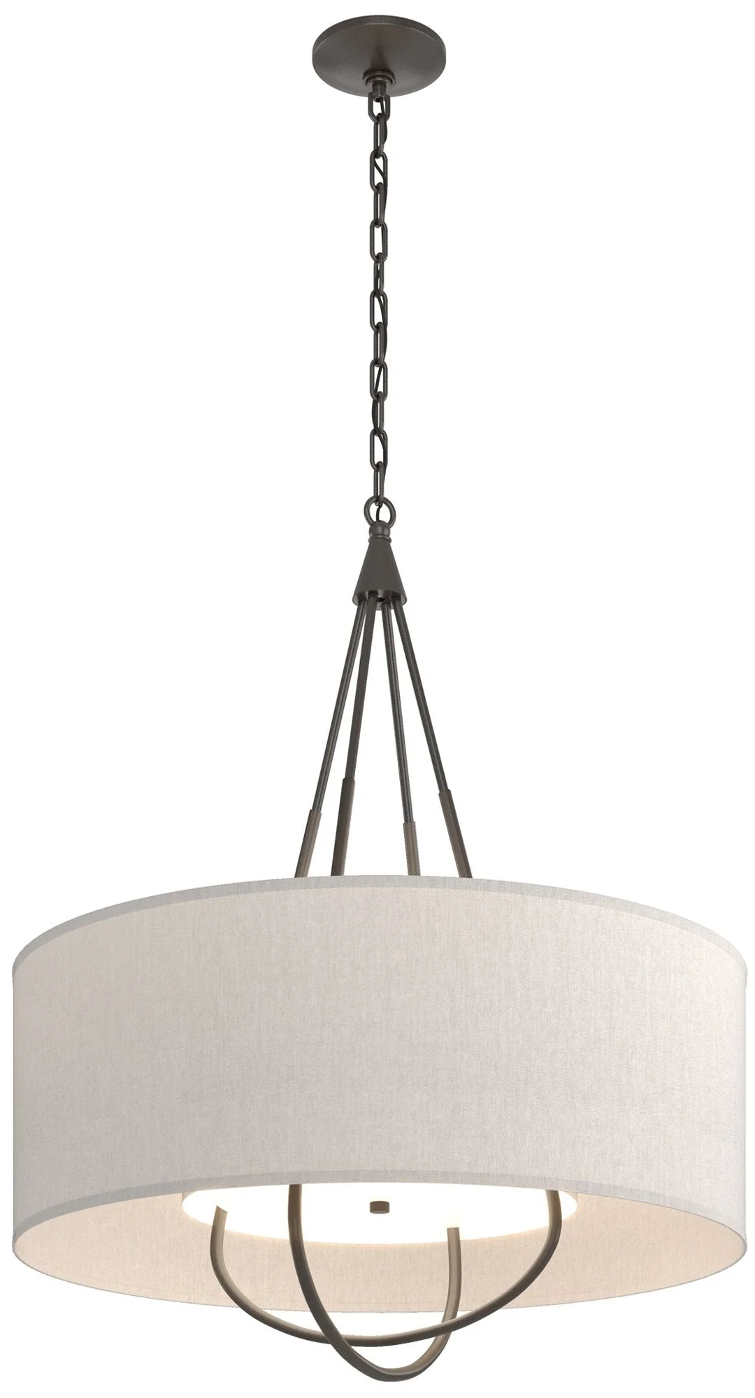 Loop Pendant - Oil Rubbed Bronze - Dark Smoke - Flax Shade - Image 1