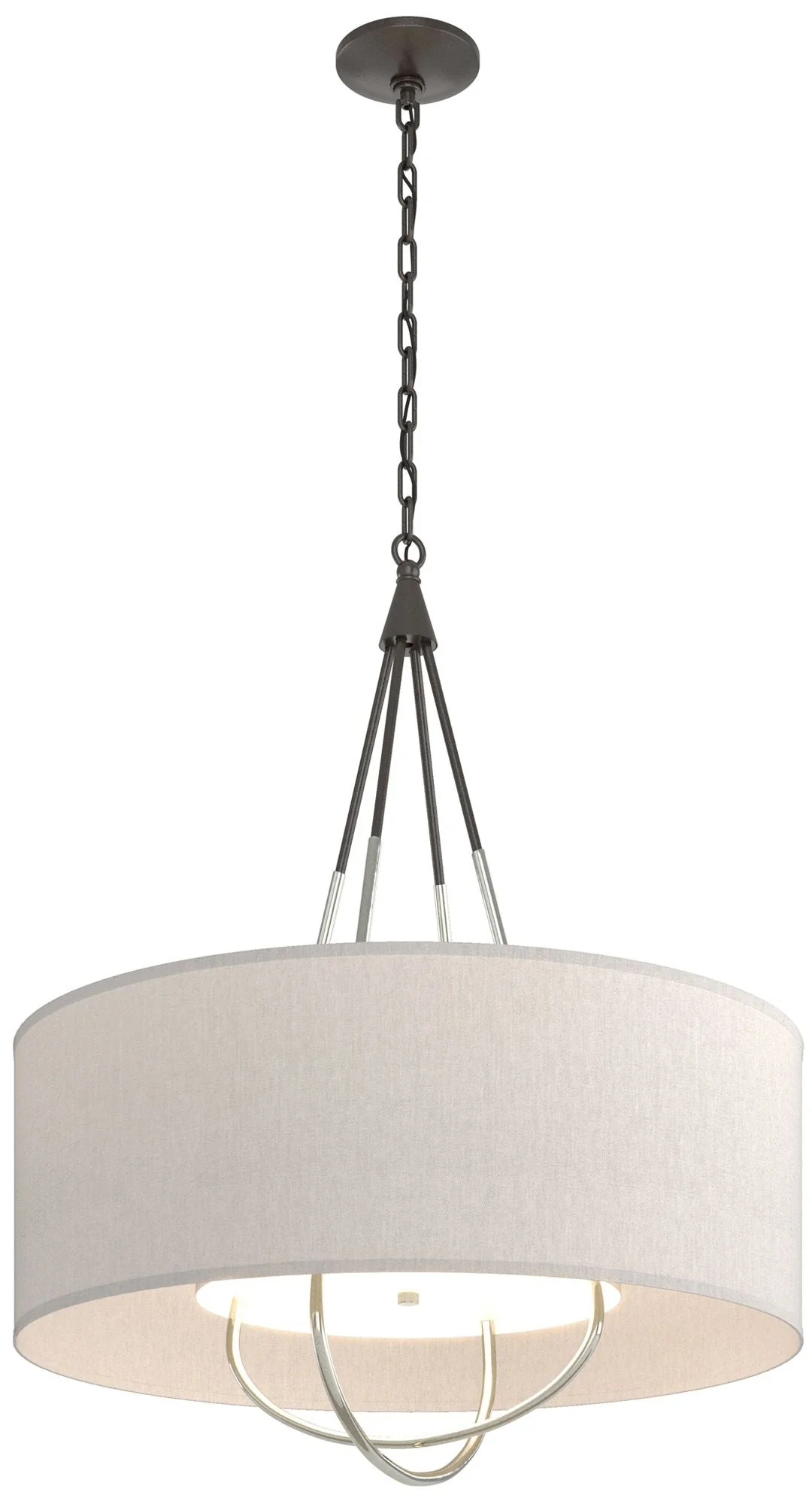 Loop Pendant - Oil Rubbed Bronze - Gold - Flax Shade - Image 1