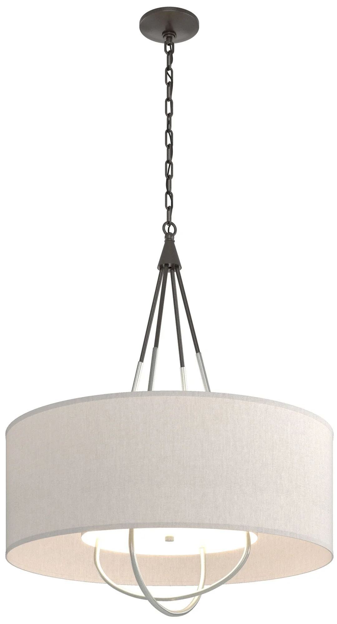 Loop Pendant - Oil Rubbed Bronze - Platinum - Flax Shade - Image 1