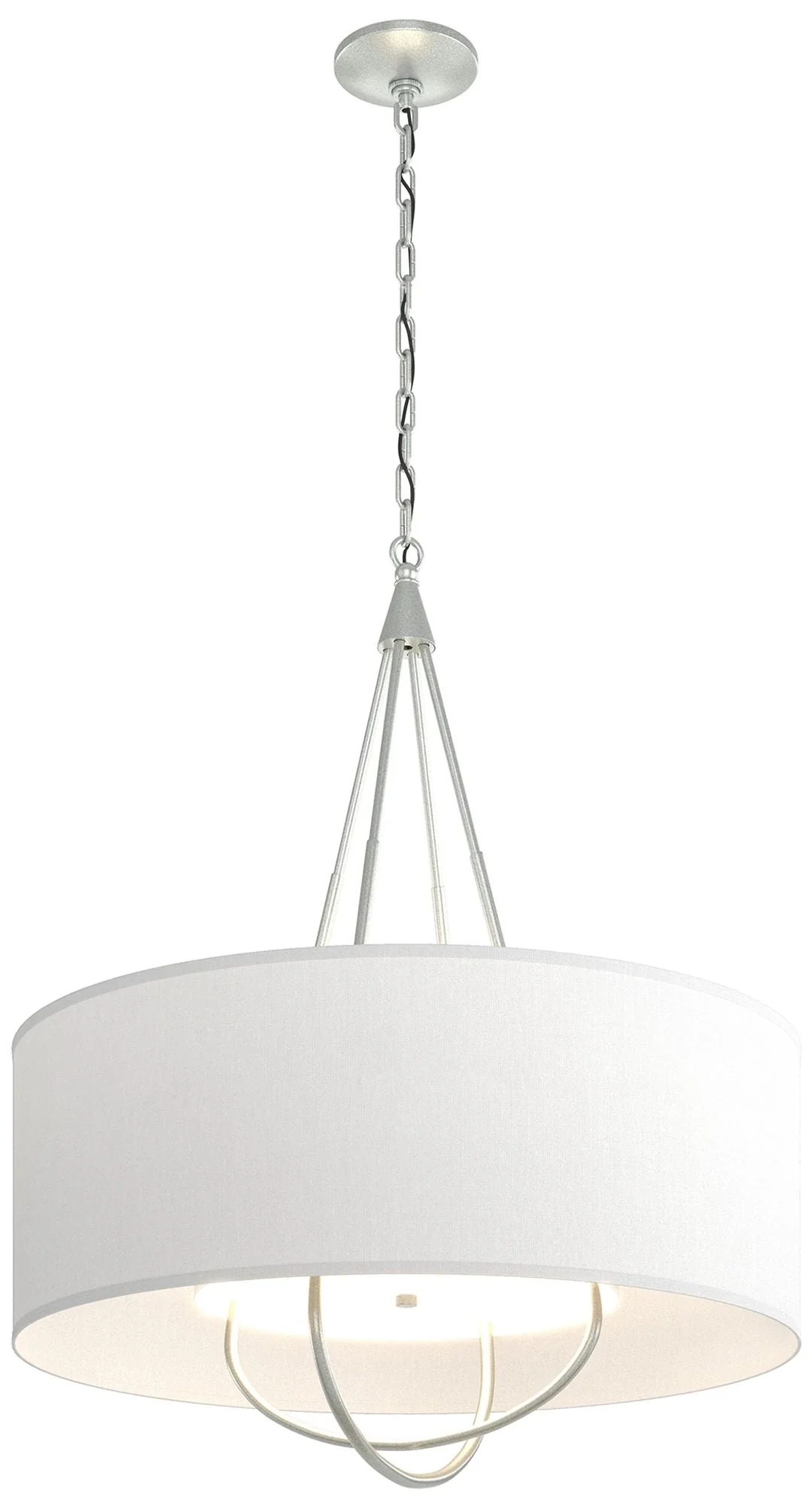 Loop Pendant - Platinum Finish - Vintage Platinum Accents - Natural Shade - Image 1