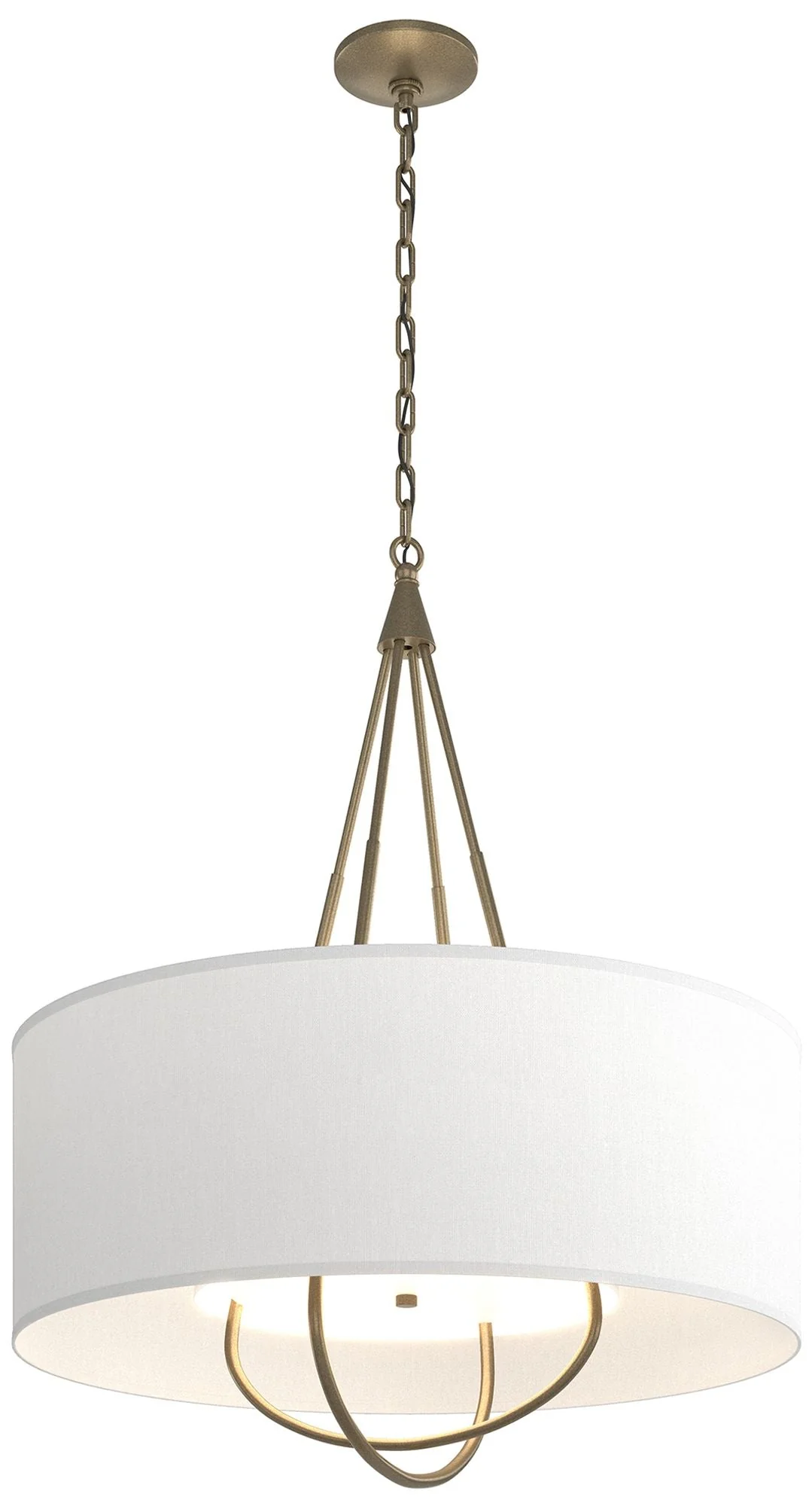 Loop Pendant - Soft Gold Finish - Soft Gold Accents - Natural Anna Shade - Image 1