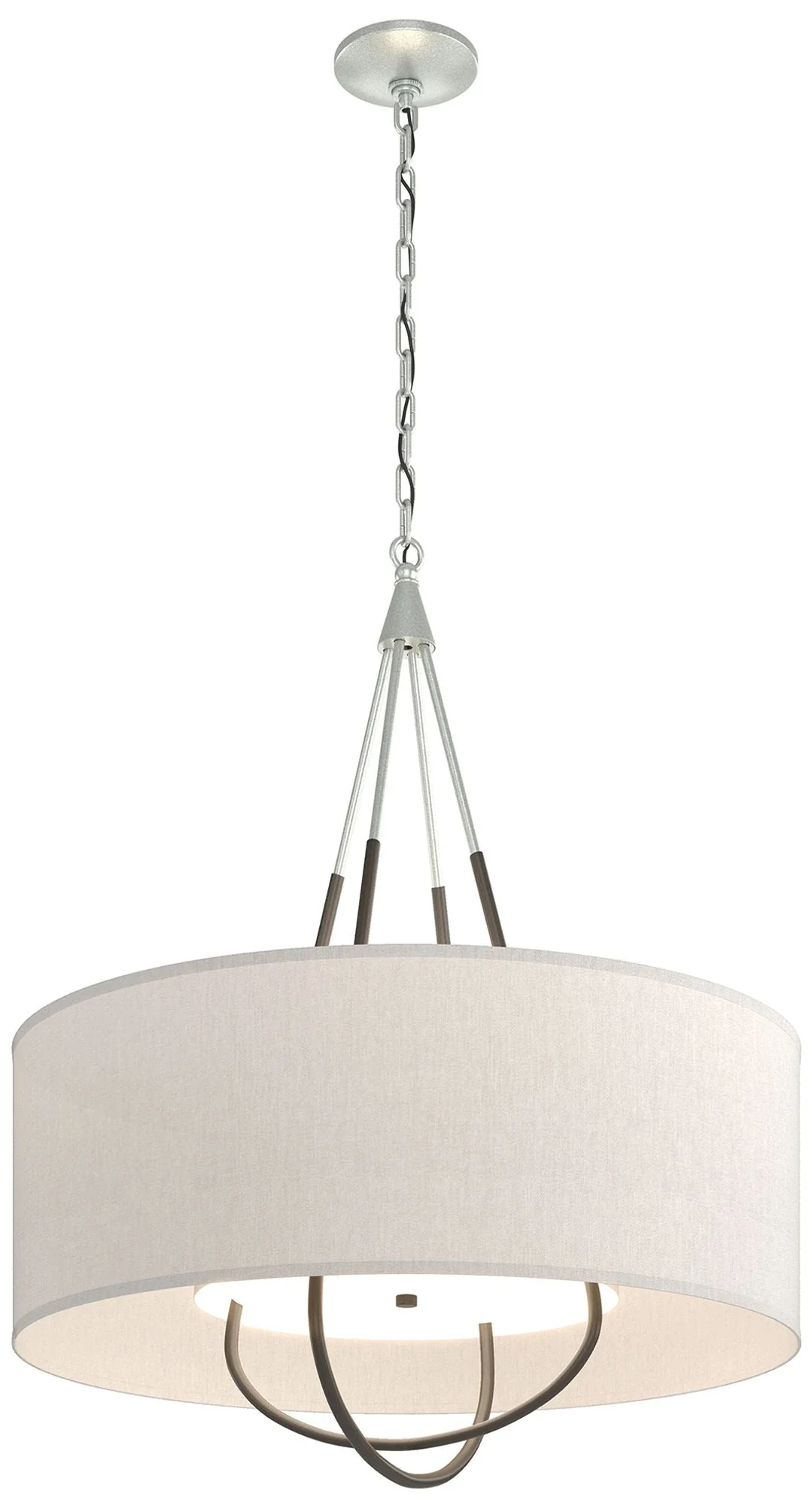 Loop Pendant - Vintage Platinum Finish - Dark Smoke Accents - Flax Shade - Image 1