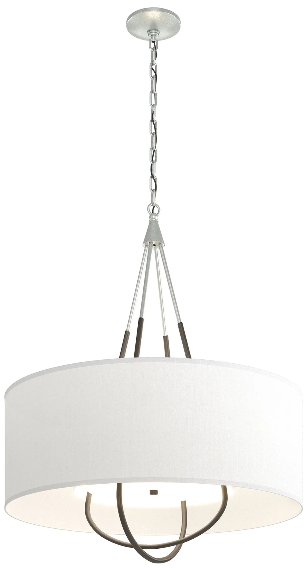 Loop Pendant - Vintage Platinum Finish - Smoke Accents - Natural Shade - Image 1