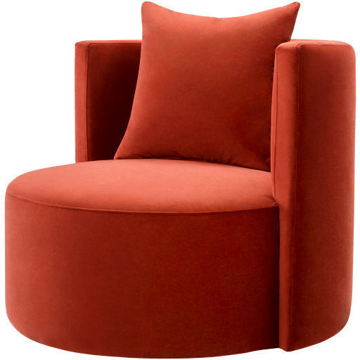 Surya Lorient Modern Burgundy Velvet Swivel Chair - Image 2