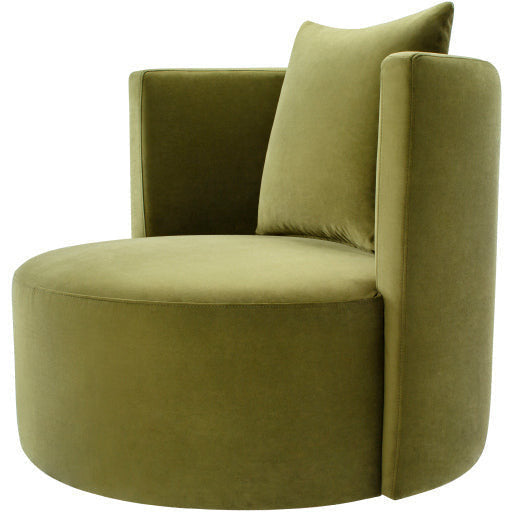 Surya Lorient Modern Olive Velvet Swivel Chair - Image 2