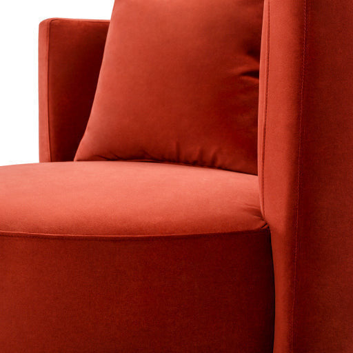 Surya Lorient Modern Burgundy Velvet Swivel Chair - Image 3