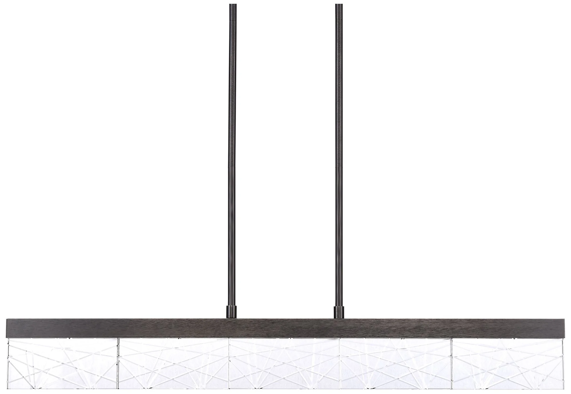 Lucus LED 3CCT 43" Thick Engraved Crystals Black Linear Pendant - Image 1