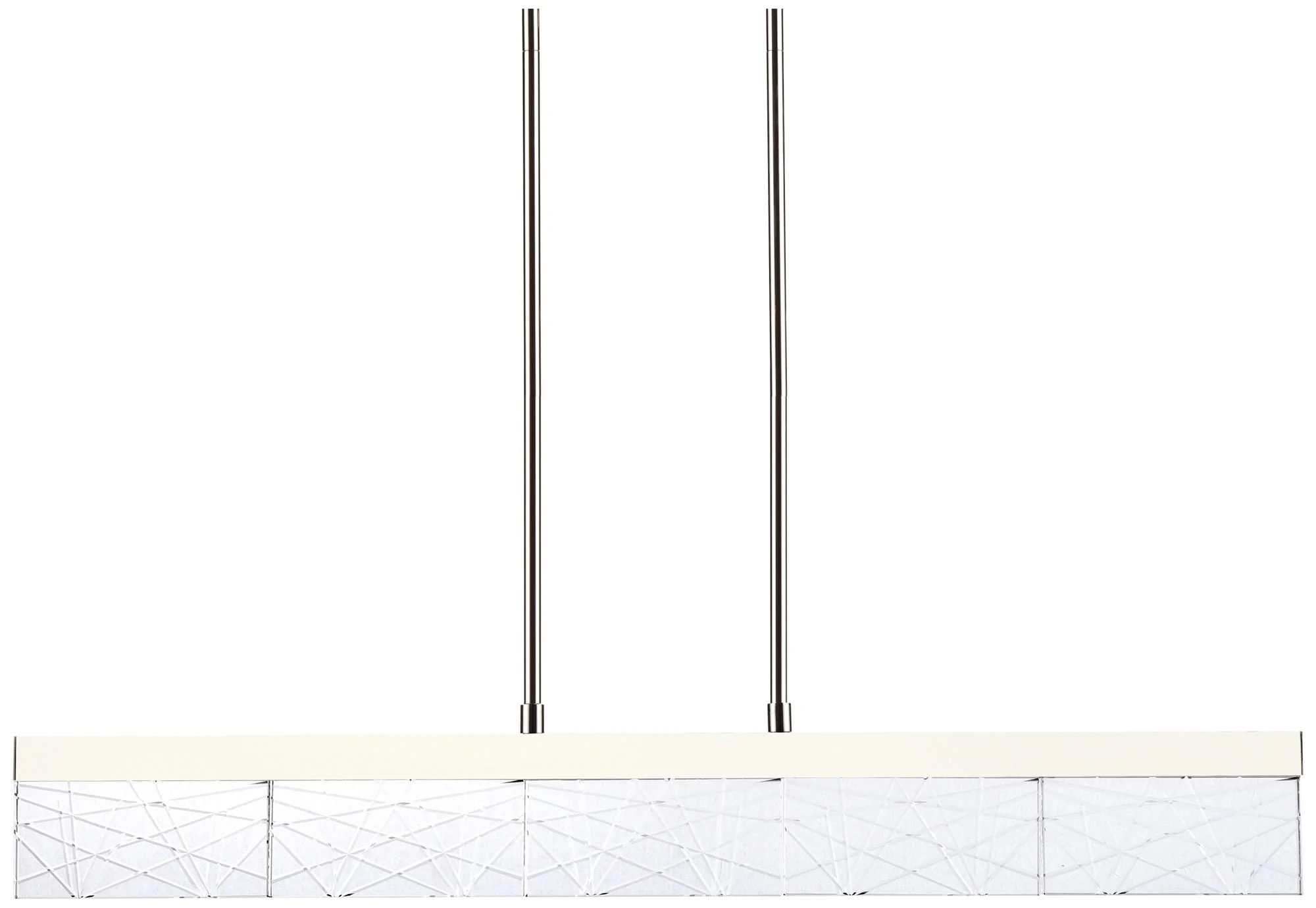 Lucus LED 3CCT 43" Thick Engraved Crystals Polished Nickel Linear Pend - Image 1