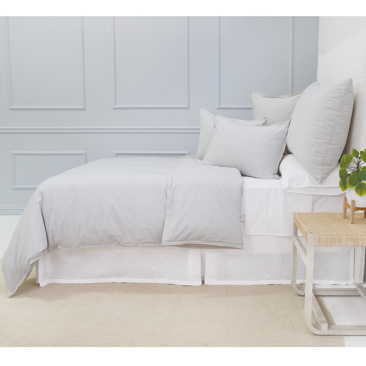 Pom Pom at Home Luke Light Blue Striped Duvet Cover and Pillow Shams ~ Available in Twin, Queen and King Sizes - Image 3