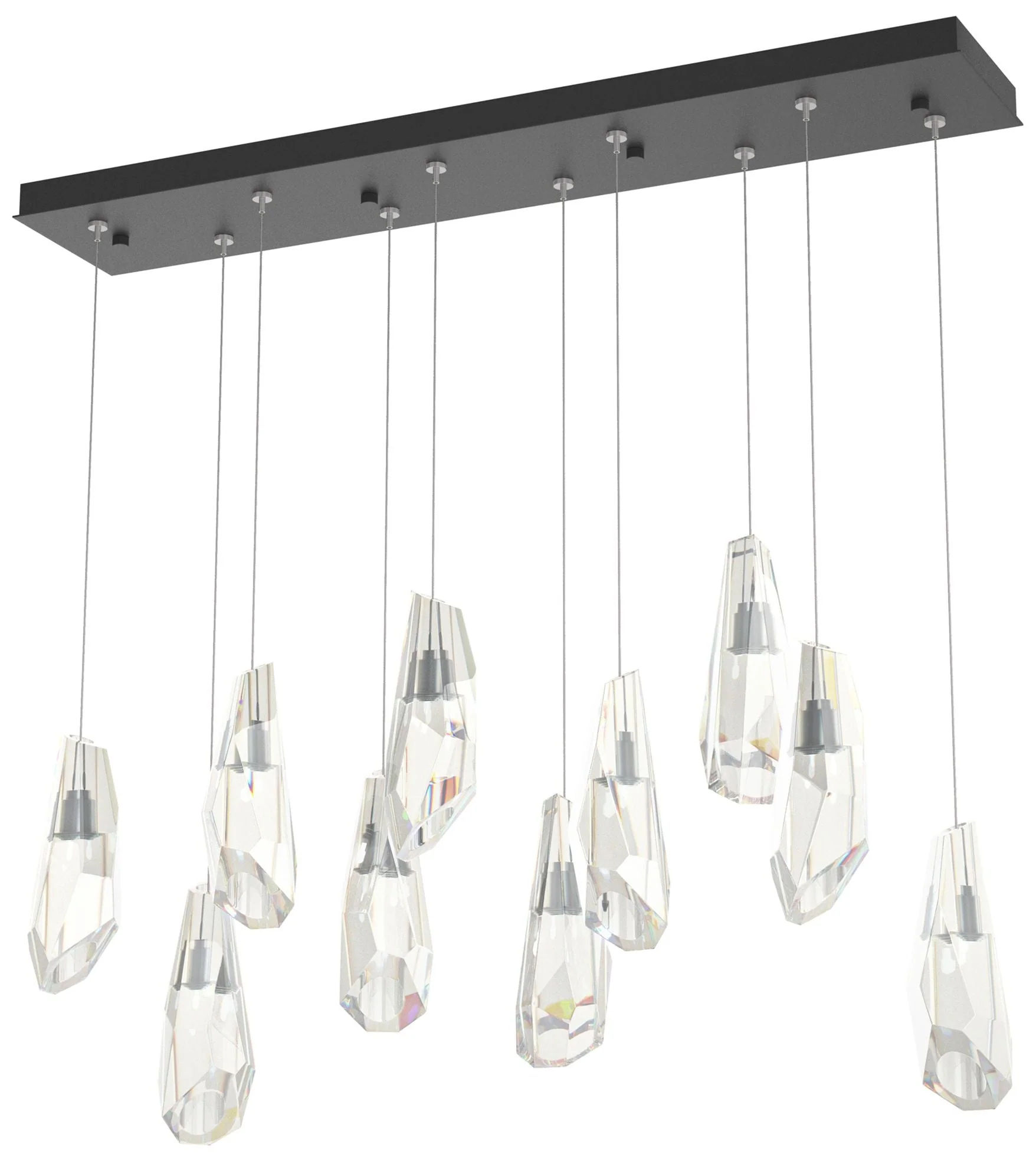 Luma 10-Light Large Crystal Rectangular Pendant - Black - Crystal - Image 1
