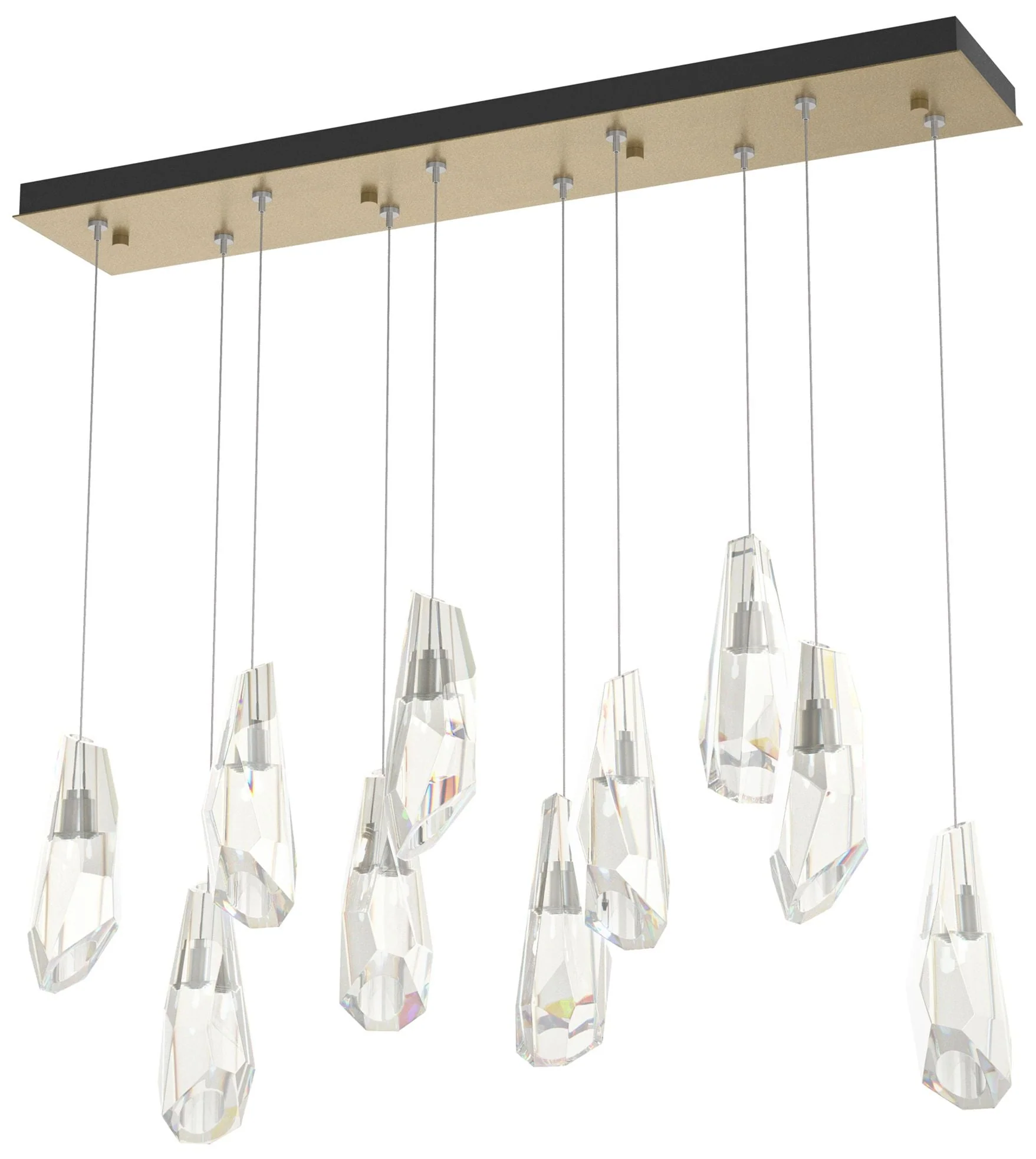 Luma 10-Light Large Crystal Rectangular Pendant - Gold - Crystal - Image 1