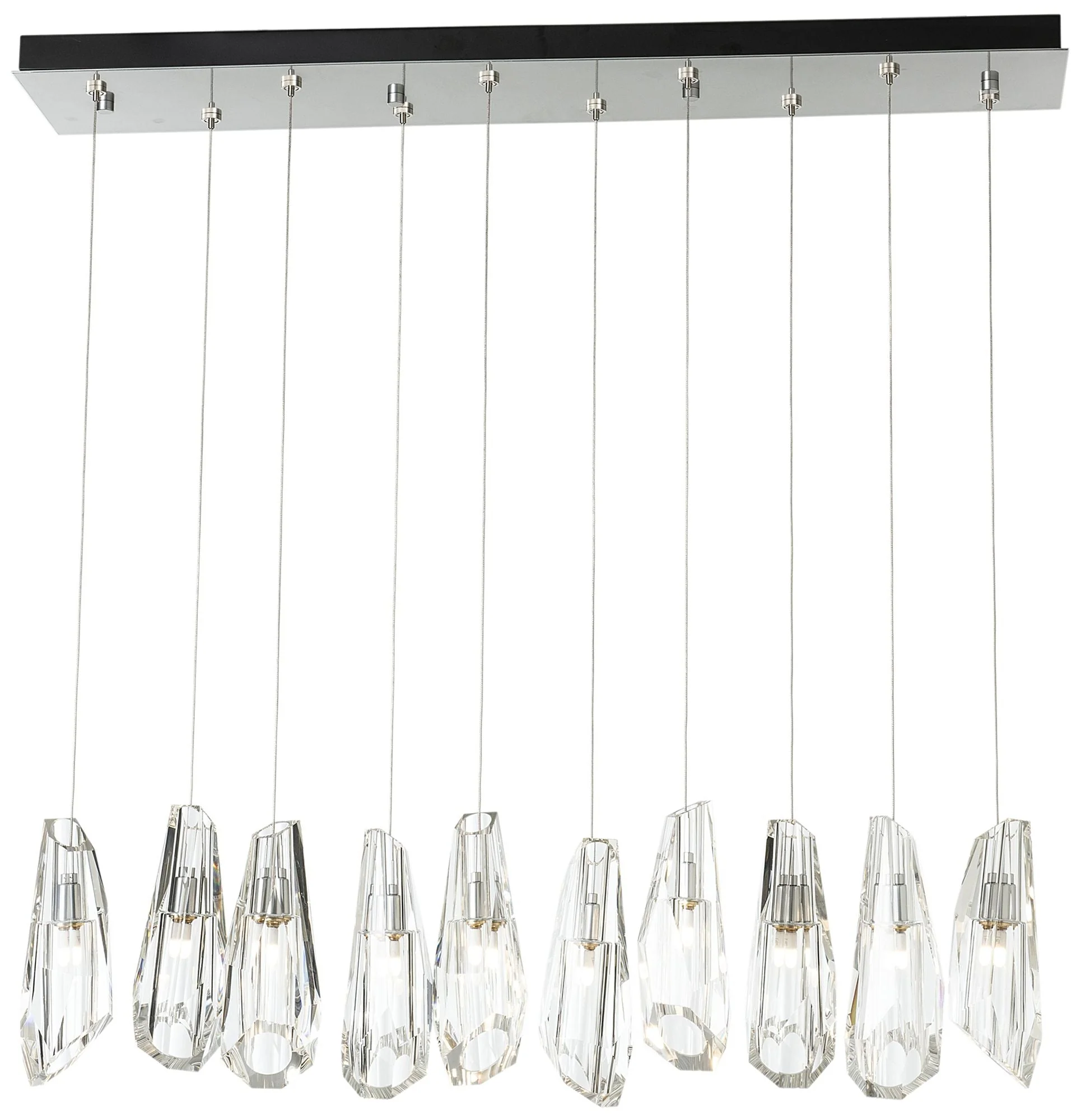 Luma 10-Light Large Rectangular Pendant - Sterling - Crystal - Standard - Image 1