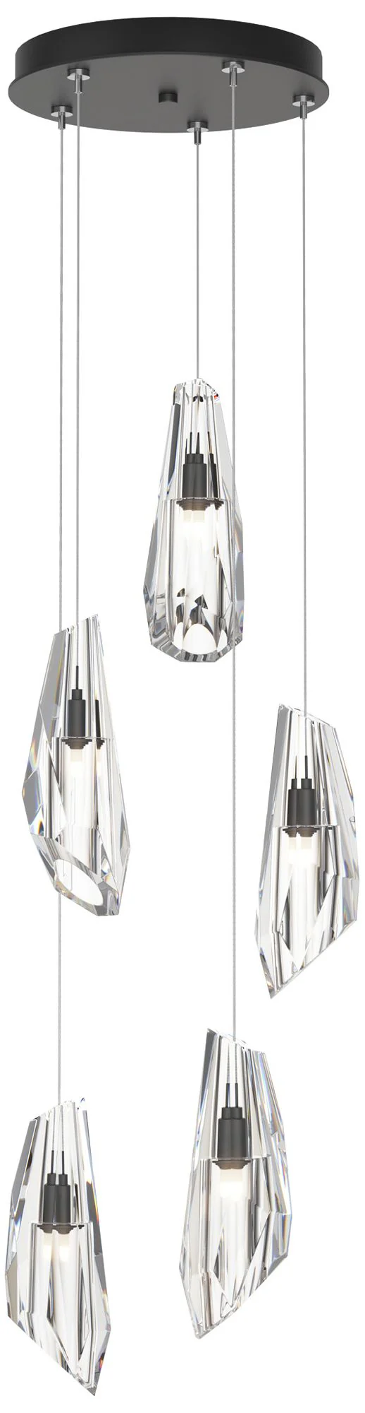 Luma 14.5" Wide 5-Light Black Crystal Long Pendant - Image 1