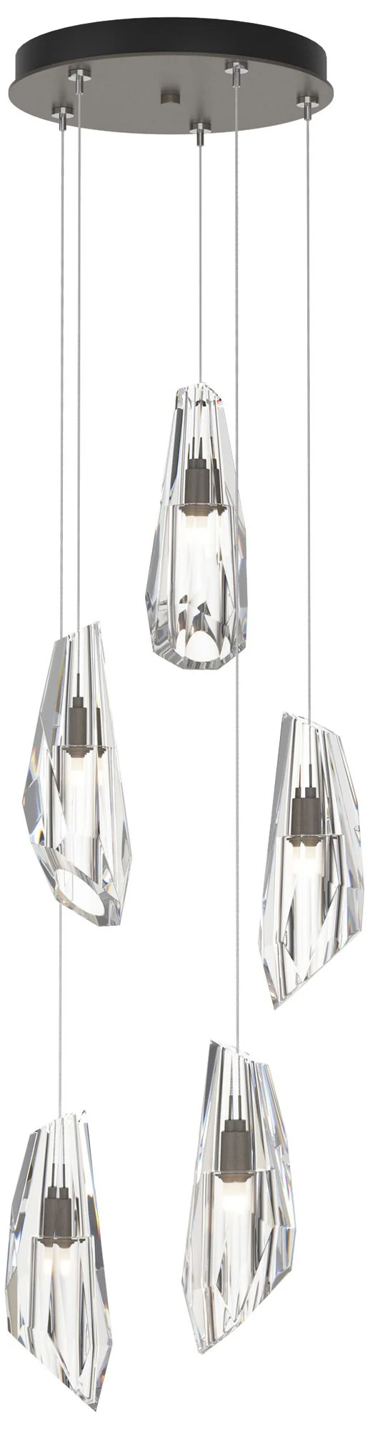 Luma 14.5" Wide 5-Light Dark Smoke Crystal Long Pendant - Image 1