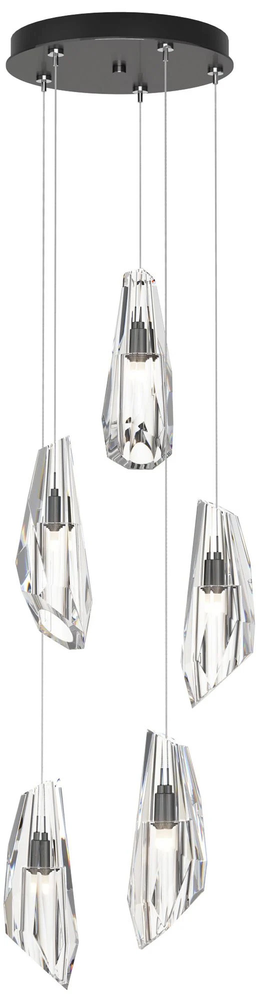 Luma 14.5" Wide 5-Light Ink Crystal Long Pendant - Image 1